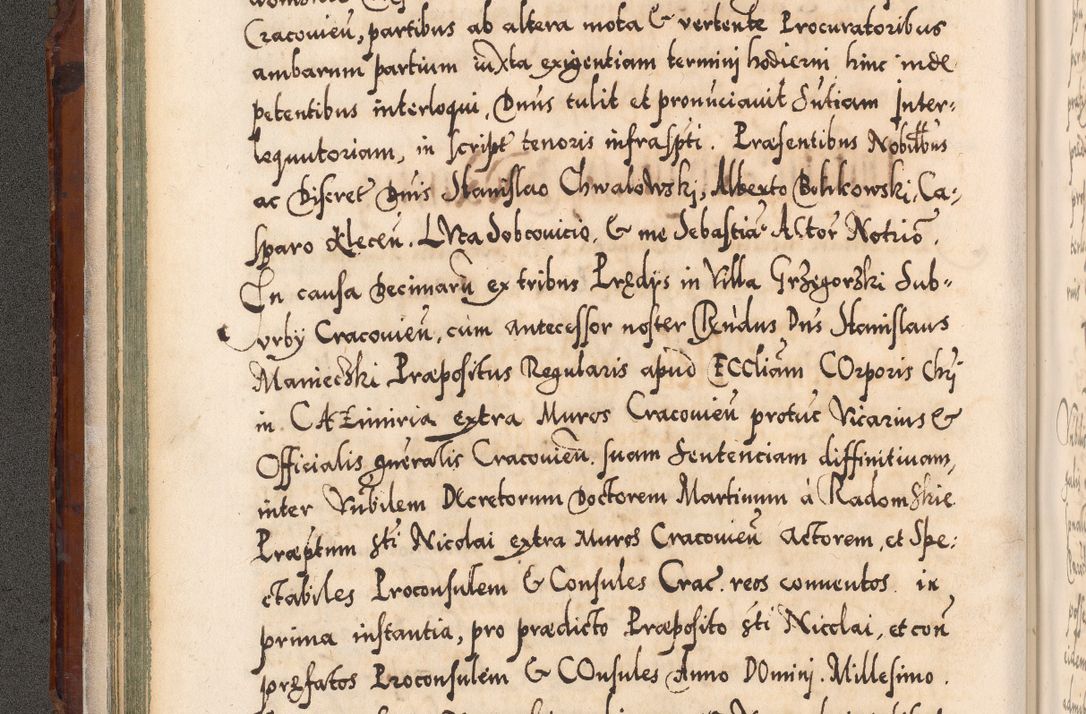 Zdjęcie nr 83 dla obiektu archiwalnego: Illistrissimo et revedissimo in Christo Patre Domino Domino Georgio Rzadziwił Miserone Divina Sacrostae R. E. Tituli S. Sixti Presbitero Cardinali Duce in Olyka et Niesswiesz ad Gubernacula Ecclessiae Cracoviensis cuius administratorialem a Sancta Sede Apostolica obtinverat feliciter sedente. Acta actorum, causarum, sententiarum tam deffinitivarum quam interloquutoriarum decretorum, obligationum, quietationum, recognitionum, constitutionum procuratorum etc. coram Reverendo Domino Stanislao Crassinskz de Crasne Archidiacono Cracoviensis, Scholastico Gnesnesis, Custode Plocensis etc. Vicario et Officiali Generali Cracoviensi in Ano Domini Millesimo Quingentesimo Nonagesimo Primo cuius indictio quarta pontificatus SS. Domini Nostri Gregorii XIIII Anno I psius prio feliciter incipiut