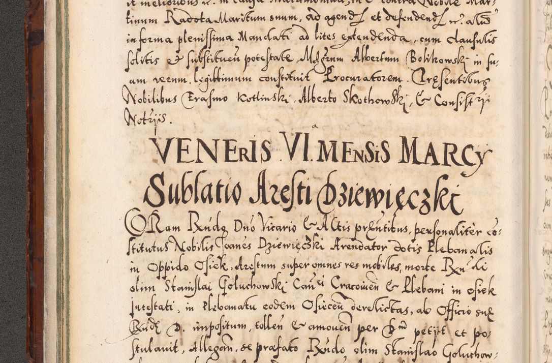 Zdjęcie nr 55 dla obiektu archiwalnego: Illistrissimo et revedissimo in Christo Patre Domino Domino Georgio Rzadziwił Miserone Divina Sacrostae R. E. Tituli S. Sixti Presbitero Cardinali Duce in Olyka et Niesswiesz ad Gubernacula Ecclessiae Cracoviensis cuius administratorialem a Sancta Sede Apostolica obtinverat feliciter sedente. Acta actorum, causarum, sententiarum tam deffinitivarum quam interloquutoriarum decretorum, obligationum, quietationum, recognitionum, constitutionum procuratorum etc. coram Reverendo Domino Stanislao Crassinskz de Crasne Archidiacono Cracoviensis, Scholastico Gnesnesis, Custode Plocensis etc. Vicario et Officiali Generali Cracoviensi in Ano Domini Millesimo Quingentesimo Nonagesimo Primo cuius indictio quarta pontificatus SS. Domini Nostri Gregorii XIIII Anno I psius prio feliciter incipiut