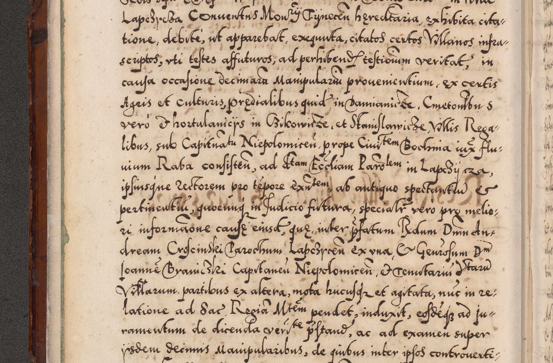 Zdjęcie nr 37 dla obiektu archiwalnego: Illistrissimo et revedissimo in Christo Patre Domino Domino Georgio Rzadziwił Miserone Divina Sacrostae R. E. Tituli S. Sixti Presbitero Cardinali Duce in Olyka et Niesswiesz ad Gubernacula Ecclessiae Cracoviensis cuius administratorialem a Sancta Sede Apostolica obtinverat feliciter sedente. Acta actorum, causarum, sententiarum tam deffinitivarum quam interloquutoriarum decretorum, obligationum, quietationum, recognitionum, constitutionum procuratorum etc. coram Reverendo Domino Stanislao Crassinskz de Crasne Archidiacono Cracoviensis, Scholastico Gnesnesis, Custode Plocensis etc. Vicario et Officiali Generali Cracoviensi in Ano Domini Millesimo Quingentesimo Nonagesimo Primo cuius indictio quarta pontificatus SS. Domini Nostri Gregorii XIIII Anno I psius prio feliciter incipiut
