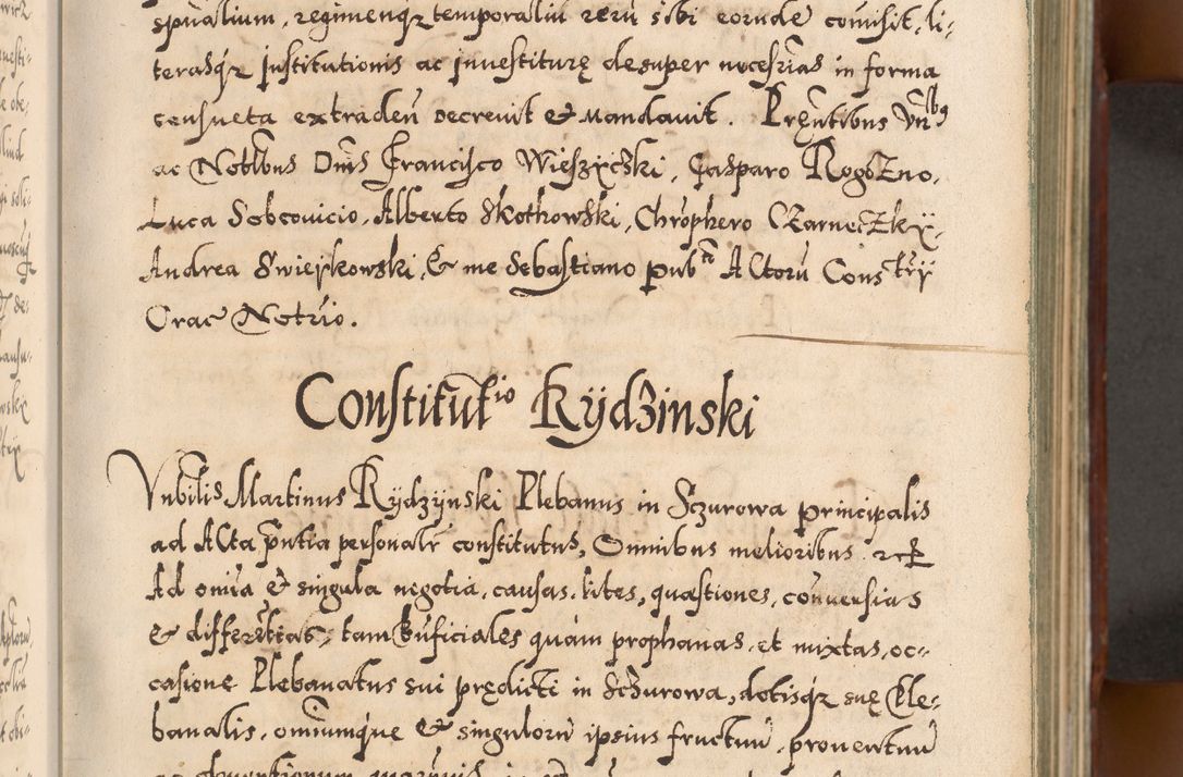 Zdjęcie nr 24 dla obiektu archiwalnego: Illistrissimo et revedissimo in Christo Patre Domino Domino Georgio Rzadziwił Miserone Divina Sacrostae R. E. Tituli S. Sixti Presbitero Cardinali Duce in Olyka et Niesswiesz ad Gubernacula Ecclessiae Cracoviensis cuius administratorialem a Sancta Sede Apostolica obtinverat feliciter sedente. Acta actorum, causarum, sententiarum tam deffinitivarum quam interloquutoriarum decretorum, obligationum, quietationum, recognitionum, constitutionum procuratorum etc. coram Reverendo Domino Stanislao Crassinskz de Crasne Archidiacono Cracoviensis, Scholastico Gnesnesis, Custode Plocensis etc. Vicario et Officiali Generali Cracoviensi in Ano Domini Millesimo Quingentesimo Nonagesimo Primo cuius indictio quarta pontificatus SS. Domini Nostri Gregorii XIIII Anno I psius prio feliciter incipiut