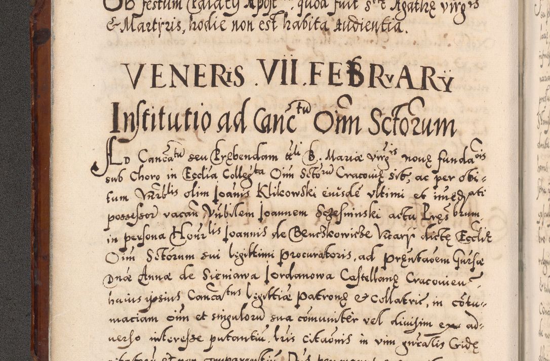 Zdjęcie nr 21 dla obiektu archiwalnego: Illistrissimo et revedissimo in Christo Patre Domino Domino Georgio Rzadziwił Miserone Divina Sacrostae R. E. Tituli S. Sixti Presbitero Cardinali Duce in Olyka et Niesswiesz ad Gubernacula Ecclessiae Cracoviensis cuius administratorialem a Sancta Sede Apostolica obtinverat feliciter sedente. Acta actorum, causarum, sententiarum tam deffinitivarum quam interloquutoriarum decretorum, obligationum, quietationum, recognitionum, constitutionum procuratorum etc. coram Reverendo Domino Stanislao Crassinskz de Crasne Archidiacono Cracoviensis, Scholastico Gnesnesis, Custode Plocensis etc. Vicario et Officiali Generali Cracoviensi in Ano Domini Millesimo Quingentesimo Nonagesimo Primo cuius indictio quarta pontificatus SS. Domini Nostri Gregorii XIIII Anno I psius prio feliciter incipiut