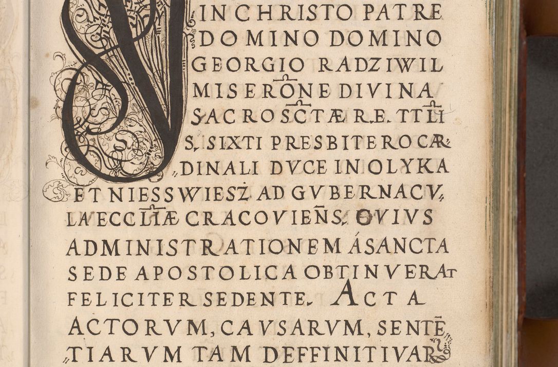Zdjęcie nr 6 dla obiektu archiwalnego: Illistrissimo et revedissimo in Christo Patre Domino Domino Georgio Rzadziwił Miserone Divina Sacrostae R. E. Tituli S. Sixti Presbitero Cardinali Duce in Olyka et Niesswiesz ad Gubernacula Ecclessiae Cracoviensis cuius administratorialem a Sancta Sede Apostolica obtinverat feliciter sedente. Acta actorum, causarum, sententiarum tam deffinitivarum quam interloquutoriarum decretorum, obligationum, quietationum, recognitionum, constitutionum procuratorum etc. coram Reverendo Domino Stanislao Crassinskz de Crasne Archidiacono Cracoviensis, Scholastico Gnesnesis, Custode Plocensis etc. Vicario et Officiali Generali Cracoviensi in Ano Domini Millesimo Quingentesimo Nonagesimo Primo cuius indictio quarta pontificatus SS. Domini Nostri Gregorii XIIII Anno I psius prio feliciter incipiut