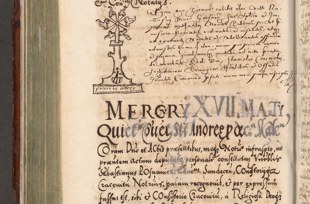 Zdjęcie nr 367 dla obiektu archiwalnego: Illistrissimo et revedissimo in Christo Patre Domino Domino Georgio Rzadziwił Miserone Divina Sacrostae R. E. Tituli S. Sixti Presbitero Cardinali Duce in Olyka et Niesswiesz ad Gubernacula Ecclessiae Cracoviensis cuius administratorialem a Sancta Sede Apostolica obtinverat feliciter sedente. Acta actorum, causarum, sententiarum tam deffinitivarum quam interloquutoriarum decretorum, obligationum, quietationum, recognitionum, constitutionum procuratorum etc. coram Reverendo Domino Stanislao Crassinskz de Crasne Archidiacono Cracoviensis, Scholastico Gnesnesis, Custode Plocensis etc. Vicario et Officiali Generali Cracoviensi in Ano Domini Millesimo Quingentesimo Nonagesimo Primo cuius indictio quarta pontificatus SS. Domini Nostri Gregorii XIIII Anno I psius prio feliciter incipiut