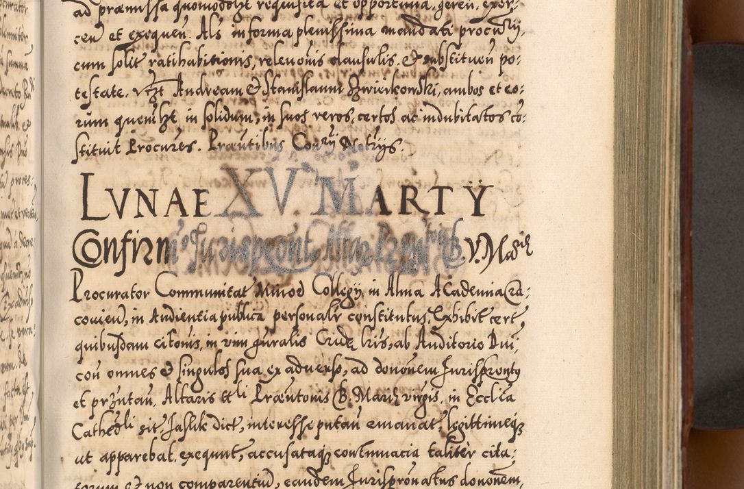 Zdjęcie nr 362 dla obiektu archiwalnego: Illistrissimo et revedissimo in Christo Patre Domino Domino Georgio Rzadziwił Miserone Divina Sacrostae R. E. Tituli S. Sixti Presbitero Cardinali Duce in Olyka et Niesswiesz ad Gubernacula Ecclessiae Cracoviensis cuius administratorialem a Sancta Sede Apostolica obtinverat feliciter sedente. Acta actorum, causarum, sententiarum tam deffinitivarum quam interloquutoriarum decretorum, obligationum, quietationum, recognitionum, constitutionum procuratorum etc. coram Reverendo Domino Stanislao Crassinskz de Crasne Archidiacono Cracoviensis, Scholastico Gnesnesis, Custode Plocensis etc. Vicario et Officiali Generali Cracoviensi in Ano Domini Millesimo Quingentesimo Nonagesimo Primo cuius indictio quarta pontificatus SS. Domini Nostri Gregorii XIIII Anno I psius prio feliciter incipiut