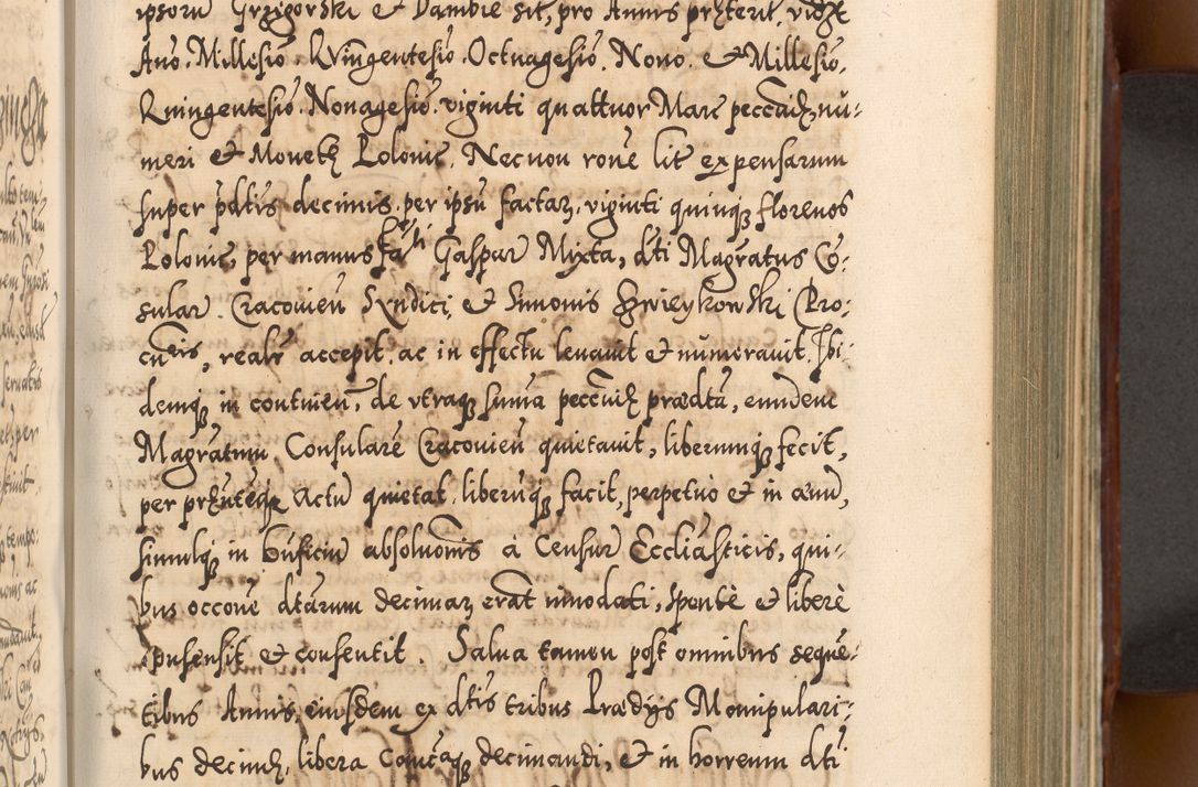 Zdjęcie nr 360 dla obiektu archiwalnego: Illistrissimo et revedissimo in Christo Patre Domino Domino Georgio Rzadziwił Miserone Divina Sacrostae R. E. Tituli S. Sixti Presbitero Cardinali Duce in Olyka et Niesswiesz ad Gubernacula Ecclessiae Cracoviensis cuius administratorialem a Sancta Sede Apostolica obtinverat feliciter sedente. Acta actorum, causarum, sententiarum tam deffinitivarum quam interloquutoriarum decretorum, obligationum, quietationum, recognitionum, constitutionum procuratorum etc. coram Reverendo Domino Stanislao Crassinskz de Crasne Archidiacono Cracoviensis, Scholastico Gnesnesis, Custode Plocensis etc. Vicario et Officiali Generali Cracoviensi in Ano Domini Millesimo Quingentesimo Nonagesimo Primo cuius indictio quarta pontificatus SS. Domini Nostri Gregorii XIIII Anno I psius prio feliciter incipiut