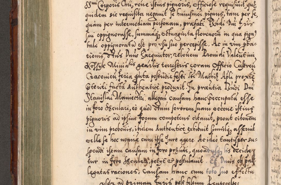 Zdjęcie nr 335 dla obiektu archiwalnego: Illistrissimo et revedissimo in Christo Patre Domino Domino Georgio Rzadziwił Miserone Divina Sacrostae R. E. Tituli S. Sixti Presbitero Cardinali Duce in Olyka et Niesswiesz ad Gubernacula Ecclessiae Cracoviensis cuius administratorialem a Sancta Sede Apostolica obtinverat feliciter sedente. Acta actorum, causarum, sententiarum tam deffinitivarum quam interloquutoriarum decretorum, obligationum, quietationum, recognitionum, constitutionum procuratorum etc. coram Reverendo Domino Stanislao Crassinskz de Crasne Archidiacono Cracoviensis, Scholastico Gnesnesis, Custode Plocensis etc. Vicario et Officiali Generali Cracoviensi in Ano Domini Millesimo Quingentesimo Nonagesimo Primo cuius indictio quarta pontificatus SS. Domini Nostri Gregorii XIIII Anno I psius prio feliciter incipiut