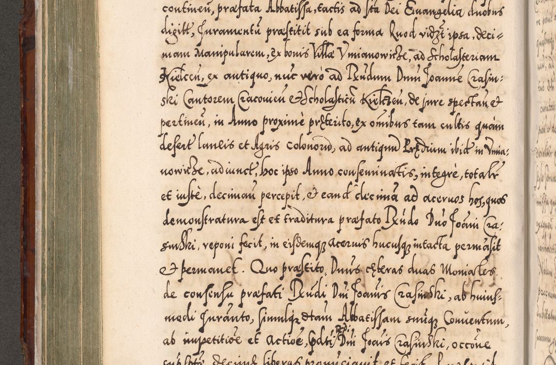 Zdjęcie nr 331 dla obiektu archiwalnego: Illistrissimo et revedissimo in Christo Patre Domino Domino Georgio Rzadziwił Miserone Divina Sacrostae R. E. Tituli S. Sixti Presbitero Cardinali Duce in Olyka et Niesswiesz ad Gubernacula Ecclessiae Cracoviensis cuius administratorialem a Sancta Sede Apostolica obtinverat feliciter sedente. Acta actorum, causarum, sententiarum tam deffinitivarum quam interloquutoriarum decretorum, obligationum, quietationum, recognitionum, constitutionum procuratorum etc. coram Reverendo Domino Stanislao Crassinskz de Crasne Archidiacono Cracoviensis, Scholastico Gnesnesis, Custode Plocensis etc. Vicario et Officiali Generali Cracoviensi in Ano Domini Millesimo Quingentesimo Nonagesimo Primo cuius indictio quarta pontificatus SS. Domini Nostri Gregorii XIIII Anno I psius prio feliciter incipiut