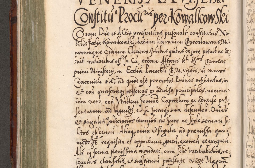 Zdjęcie nr 329 dla obiektu archiwalnego: Illistrissimo et revedissimo in Christo Patre Domino Domino Georgio Rzadziwił Miserone Divina Sacrostae R. E. Tituli S. Sixti Presbitero Cardinali Duce in Olyka et Niesswiesz ad Gubernacula Ecclessiae Cracoviensis cuius administratorialem a Sancta Sede Apostolica obtinverat feliciter sedente. Acta actorum, causarum, sententiarum tam deffinitivarum quam interloquutoriarum decretorum, obligationum, quietationum, recognitionum, constitutionum procuratorum etc. coram Reverendo Domino Stanislao Crassinskz de Crasne Archidiacono Cracoviensis, Scholastico Gnesnesis, Custode Plocensis etc. Vicario et Officiali Generali Cracoviensi in Ano Domini Millesimo Quingentesimo Nonagesimo Primo cuius indictio quarta pontificatus SS. Domini Nostri Gregorii XIIII Anno I psius prio feliciter incipiut