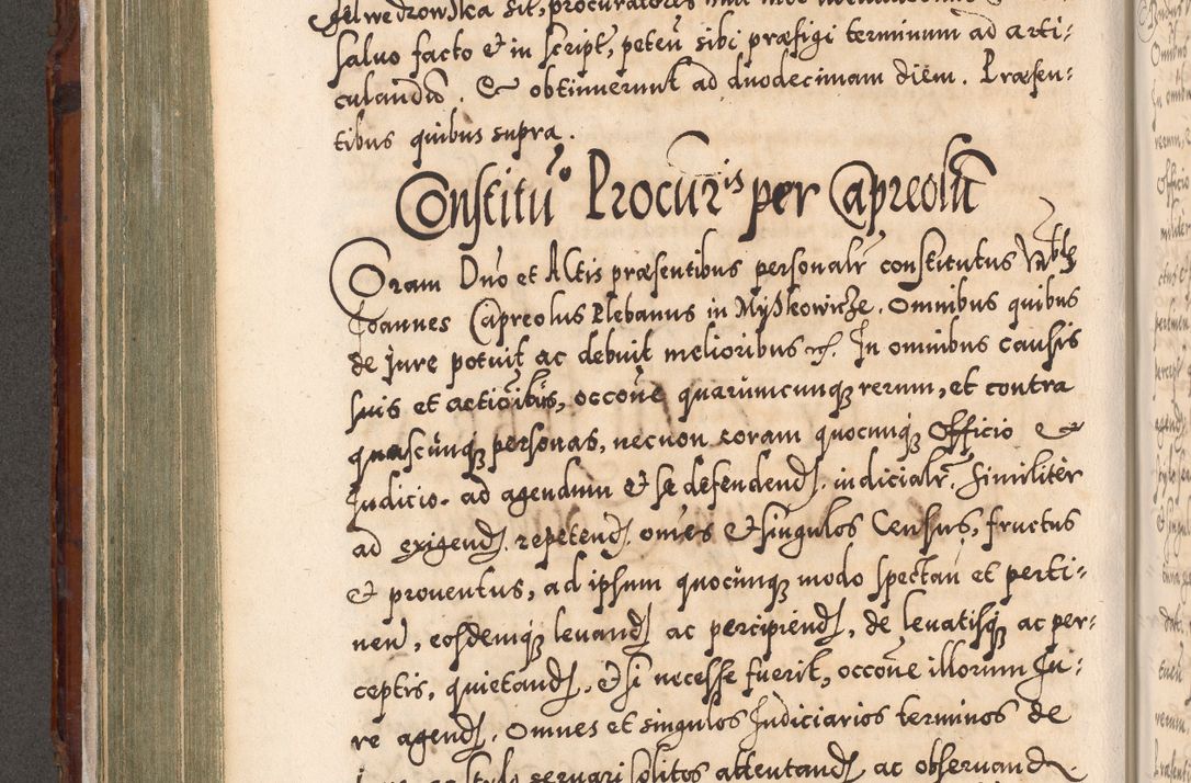 Zdjęcie nr 323 dla obiektu archiwalnego: Illistrissimo et revedissimo in Christo Patre Domino Domino Georgio Rzadziwił Miserone Divina Sacrostae R. E. Tituli S. Sixti Presbitero Cardinali Duce in Olyka et Niesswiesz ad Gubernacula Ecclessiae Cracoviensis cuius administratorialem a Sancta Sede Apostolica obtinverat feliciter sedente. Acta actorum, causarum, sententiarum tam deffinitivarum quam interloquutoriarum decretorum, obligationum, quietationum, recognitionum, constitutionum procuratorum etc. coram Reverendo Domino Stanislao Crassinskz de Crasne Archidiacono Cracoviensis, Scholastico Gnesnesis, Custode Plocensis etc. Vicario et Officiali Generali Cracoviensi in Ano Domini Millesimo Quingentesimo Nonagesimo Primo cuius indictio quarta pontificatus SS. Domini Nostri Gregorii XIIII Anno I psius prio feliciter incipiut