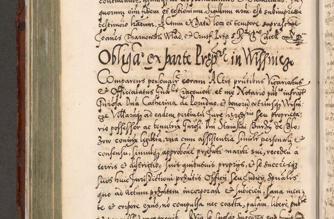 Zdjęcie nr 301 dla obiektu archiwalnego: Illistrissimo et revedissimo in Christo Patre Domino Domino Georgio Rzadziwił Miserone Divina Sacrostae R. E. Tituli S. Sixti Presbitero Cardinali Duce in Olyka et Niesswiesz ad Gubernacula Ecclessiae Cracoviensis cuius administratorialem a Sancta Sede Apostolica obtinverat feliciter sedente. Acta actorum, causarum, sententiarum tam deffinitivarum quam interloquutoriarum decretorum, obligationum, quietationum, recognitionum, constitutionum procuratorum etc. coram Reverendo Domino Stanislao Crassinskz de Crasne Archidiacono Cracoviensis, Scholastico Gnesnesis, Custode Plocensis etc. Vicario et Officiali Generali Cracoviensi in Ano Domini Millesimo Quingentesimo Nonagesimo Primo cuius indictio quarta pontificatus SS. Domini Nostri Gregorii XIIII Anno I psius prio feliciter incipiut