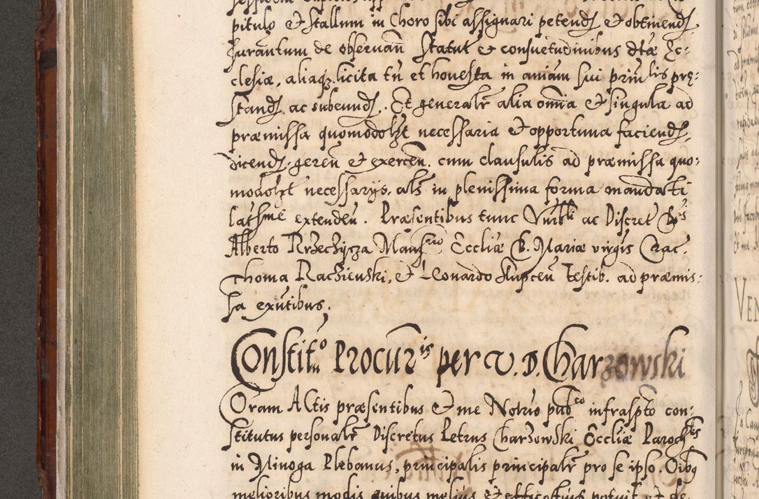 Zdjęcie nr 291 dla obiektu archiwalnego: Illistrissimo et revedissimo in Christo Patre Domino Domino Georgio Rzadziwił Miserone Divina Sacrostae R. E. Tituli S. Sixti Presbitero Cardinali Duce in Olyka et Niesswiesz ad Gubernacula Ecclessiae Cracoviensis cuius administratorialem a Sancta Sede Apostolica obtinverat feliciter sedente. Acta actorum, causarum, sententiarum tam deffinitivarum quam interloquutoriarum decretorum, obligationum, quietationum, recognitionum, constitutionum procuratorum etc. coram Reverendo Domino Stanislao Crassinskz de Crasne Archidiacono Cracoviensis, Scholastico Gnesnesis, Custode Plocensis etc. Vicario et Officiali Generali Cracoviensi in Ano Domini Millesimo Quingentesimo Nonagesimo Primo cuius indictio quarta pontificatus SS. Domini Nostri Gregorii XIIII Anno I psius prio feliciter incipiut