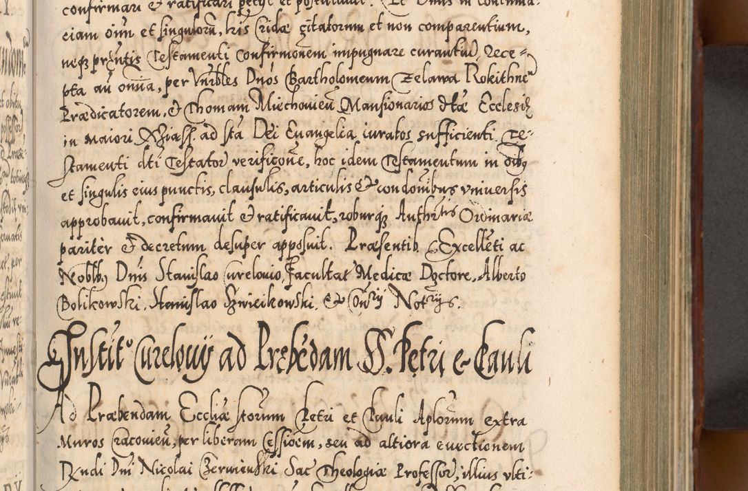 Zdjęcie nr 278 dla obiektu archiwalnego: Illistrissimo et revedissimo in Christo Patre Domino Domino Georgio Rzadziwił Miserone Divina Sacrostae R. E. Tituli S. Sixti Presbitero Cardinali Duce in Olyka et Niesswiesz ad Gubernacula Ecclessiae Cracoviensis cuius administratorialem a Sancta Sede Apostolica obtinverat feliciter sedente. Acta actorum, causarum, sententiarum tam deffinitivarum quam interloquutoriarum decretorum, obligationum, quietationum, recognitionum, constitutionum procuratorum etc. coram Reverendo Domino Stanislao Crassinskz de Crasne Archidiacono Cracoviensis, Scholastico Gnesnesis, Custode Plocensis etc. Vicario et Officiali Generali Cracoviensi in Ano Domini Millesimo Quingentesimo Nonagesimo Primo cuius indictio quarta pontificatus SS. Domini Nostri Gregorii XIIII Anno I psius prio feliciter incipiut