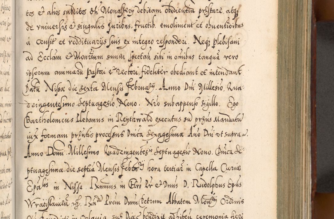 Zdjęcie nr 258 dla obiektu archiwalnego: Illistrissimo et revedissimo in Christo Patre Domino Domino Georgio Rzadziwił Miserone Divina Sacrostae R. E. Tituli S. Sixti Presbitero Cardinali Duce in Olyka et Niesswiesz ad Gubernacula Ecclessiae Cracoviensis cuius administratorialem a Sancta Sede Apostolica obtinverat feliciter sedente. Acta actorum, causarum, sententiarum tam deffinitivarum quam interloquutoriarum decretorum, obligationum, quietationum, recognitionum, constitutionum procuratorum etc. coram Reverendo Domino Stanislao Crassinskz de Crasne Archidiacono Cracoviensis, Scholastico Gnesnesis, Custode Plocensis etc. Vicario et Officiali Generali Cracoviensi in Ano Domini Millesimo Quingentesimo Nonagesimo Primo cuius indictio quarta pontificatus SS. Domini Nostri Gregorii XIIII Anno I psius prio feliciter incipiut