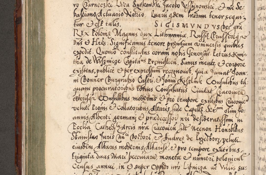 Zdjęcie nr 243 dla obiektu archiwalnego: Illistrissimo et revedissimo in Christo Patre Domino Domino Georgio Rzadziwił Miserone Divina Sacrostae R. E. Tituli S. Sixti Presbitero Cardinali Duce in Olyka et Niesswiesz ad Gubernacula Ecclessiae Cracoviensis cuius administratorialem a Sancta Sede Apostolica obtinverat feliciter sedente. Acta actorum, causarum, sententiarum tam deffinitivarum quam interloquutoriarum decretorum, obligationum, quietationum, recognitionum, constitutionum procuratorum etc. coram Reverendo Domino Stanislao Crassinskz de Crasne Archidiacono Cracoviensis, Scholastico Gnesnesis, Custode Plocensis etc. Vicario et Officiali Generali Cracoviensi in Ano Domini Millesimo Quingentesimo Nonagesimo Primo cuius indictio quarta pontificatus SS. Domini Nostri Gregorii XIIII Anno I psius prio feliciter incipiut