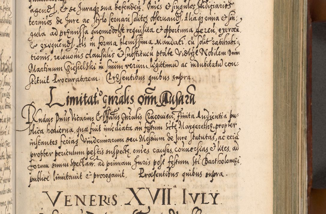 Zdjęcie nr 226 dla obiektu archiwalnego: Illistrissimo et revedissimo in Christo Patre Domino Domino Georgio Rzadziwił Miserone Divina Sacrostae R. E. Tituli S. Sixti Presbitero Cardinali Duce in Olyka et Niesswiesz ad Gubernacula Ecclessiae Cracoviensis cuius administratorialem a Sancta Sede Apostolica obtinverat feliciter sedente. Acta actorum, causarum, sententiarum tam deffinitivarum quam interloquutoriarum decretorum, obligationum, quietationum, recognitionum, constitutionum procuratorum etc. coram Reverendo Domino Stanislao Crassinskz de Crasne Archidiacono Cracoviensis, Scholastico Gnesnesis, Custode Plocensis etc. Vicario et Officiali Generali Cracoviensi in Ano Domini Millesimo Quingentesimo Nonagesimo Primo cuius indictio quarta pontificatus SS. Domini Nostri Gregorii XIIII Anno I psius prio feliciter incipiut