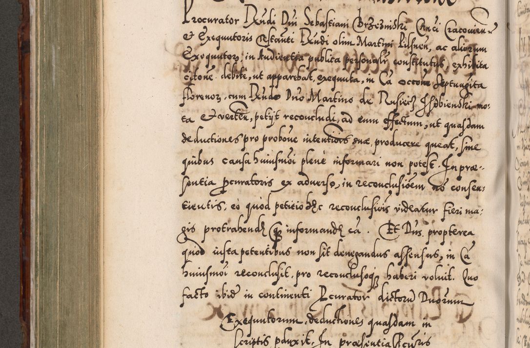 Zdjęcie nr 605 dla obiektu archiwalnego: Illistrissimo et revedissimo in Christo Patre Domino Domino Georgio Rzadziwił Miserone Divina Sacrostae R. E. Tituli S. Sixti Presbitero Cardinali Duce in Olyka et Niesswiesz ad Gubernacula Ecclessiae Cracoviensis cuius administratorialem a Sancta Sede Apostolica obtinverat feliciter sedente. Acta actorum, causarum, sententiarum tam deffinitivarum quam interloquutoriarum decretorum, obligationum, quietationum, recognitionum, constitutionum procuratorum etc. coram Reverendo Domino Stanislao Crassinskz de Crasne Archidiacono Cracoviensis, Scholastico Gnesnesis, Custode Plocensis etc. Vicario et Officiali Generali Cracoviensi in Ano Domini Millesimo Quingentesimo Nonagesimo Primo cuius indictio quarta pontificatus SS. Domini Nostri Gregorii XIIII Anno I psius prio feliciter incipiut