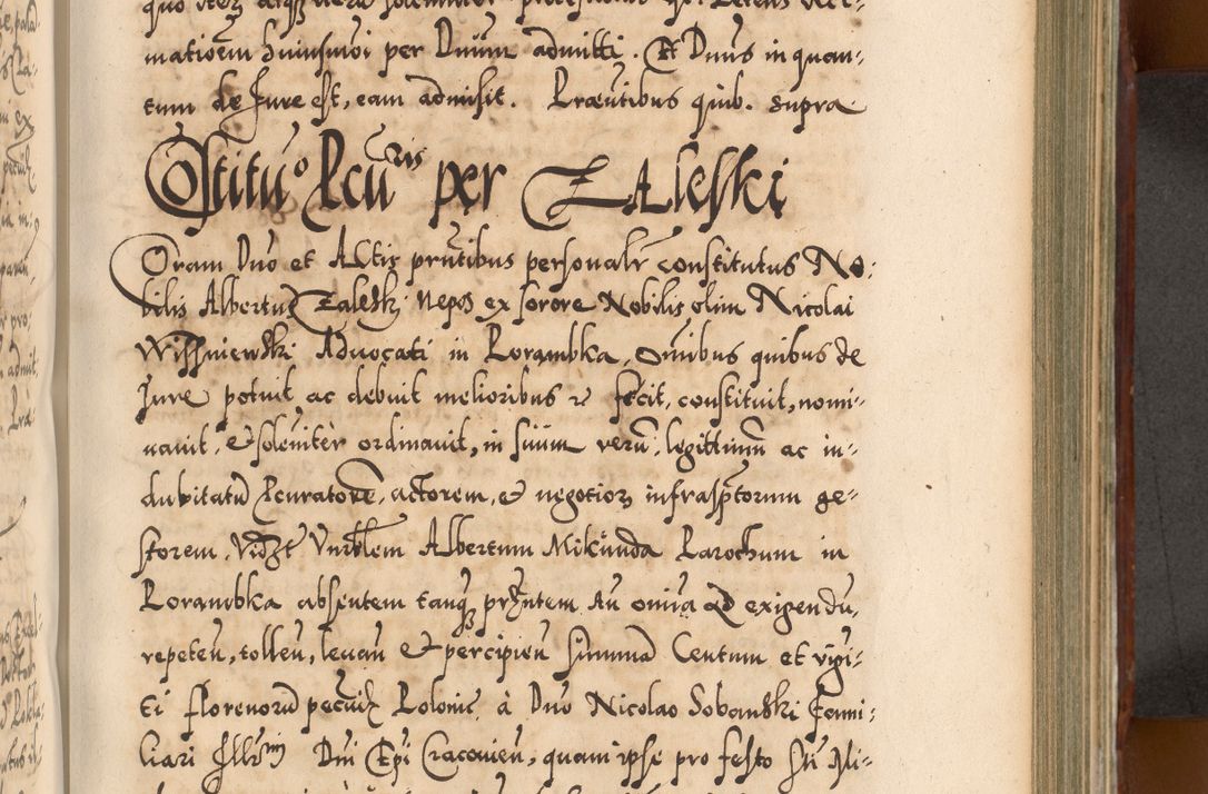 Zdjęcie nr 596 dla obiektu archiwalnego: Illistrissimo et revedissimo in Christo Patre Domino Domino Georgio Rzadziwił Miserone Divina Sacrostae R. E. Tituli S. Sixti Presbitero Cardinali Duce in Olyka et Niesswiesz ad Gubernacula Ecclessiae Cracoviensis cuius administratorialem a Sancta Sede Apostolica obtinverat feliciter sedente. Acta actorum, causarum, sententiarum tam deffinitivarum quam interloquutoriarum decretorum, obligationum, quietationum, recognitionum, constitutionum procuratorum etc. coram Reverendo Domino Stanislao Crassinskz de Crasne Archidiacono Cracoviensis, Scholastico Gnesnesis, Custode Plocensis etc. Vicario et Officiali Generali Cracoviensi in Ano Domini Millesimo Quingentesimo Nonagesimo Primo cuius indictio quarta pontificatus SS. Domini Nostri Gregorii XIIII Anno I psius prio feliciter incipiut