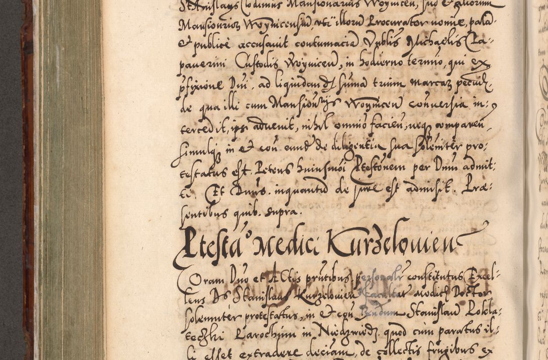 Zdjęcie nr 595 dla obiektu archiwalnego: Illistrissimo et revedissimo in Christo Patre Domino Domino Georgio Rzadziwił Miserone Divina Sacrostae R. E. Tituli S. Sixti Presbitero Cardinali Duce in Olyka et Niesswiesz ad Gubernacula Ecclessiae Cracoviensis cuius administratorialem a Sancta Sede Apostolica obtinverat feliciter sedente. Acta actorum, causarum, sententiarum tam deffinitivarum quam interloquutoriarum decretorum, obligationum, quietationum, recognitionum, constitutionum procuratorum etc. coram Reverendo Domino Stanislao Crassinskz de Crasne Archidiacono Cracoviensis, Scholastico Gnesnesis, Custode Plocensis etc. Vicario et Officiali Generali Cracoviensi in Ano Domini Millesimo Quingentesimo Nonagesimo Primo cuius indictio quarta pontificatus SS. Domini Nostri Gregorii XIIII Anno I psius prio feliciter incipiut