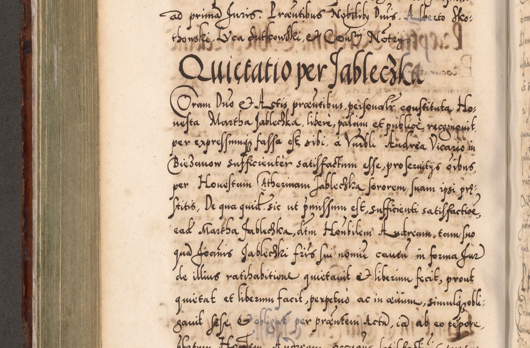 Zdjęcie nr 593 dla obiektu archiwalnego: Illistrissimo et revedissimo in Christo Patre Domino Domino Georgio Rzadziwił Miserone Divina Sacrostae R. E. Tituli S. Sixti Presbitero Cardinali Duce in Olyka et Niesswiesz ad Gubernacula Ecclessiae Cracoviensis cuius administratorialem a Sancta Sede Apostolica obtinverat feliciter sedente. Acta actorum, causarum, sententiarum tam deffinitivarum quam interloquutoriarum decretorum, obligationum, quietationum, recognitionum, constitutionum procuratorum etc. coram Reverendo Domino Stanislao Crassinskz de Crasne Archidiacono Cracoviensis, Scholastico Gnesnesis, Custode Plocensis etc. Vicario et Officiali Generali Cracoviensi in Ano Domini Millesimo Quingentesimo Nonagesimo Primo cuius indictio quarta pontificatus SS. Domini Nostri Gregorii XIIII Anno I psius prio feliciter incipiut