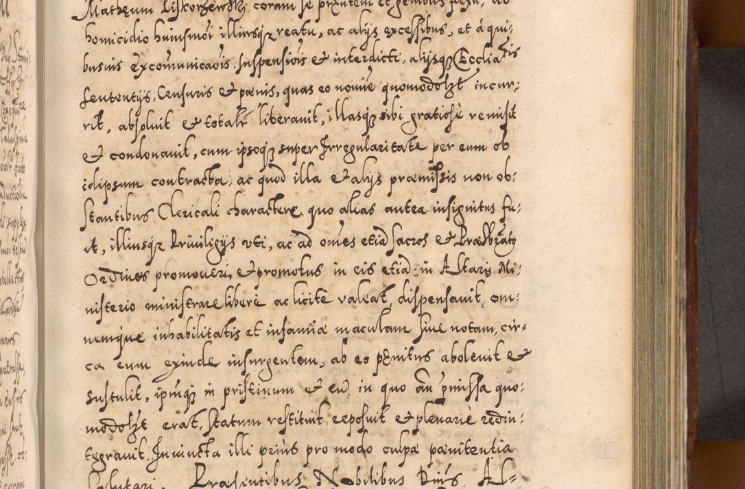 Zdjęcie nr 578 dla obiektu archiwalnego: Illistrissimo et revedissimo in Christo Patre Domino Domino Georgio Rzadziwił Miserone Divina Sacrostae R. E. Tituli S. Sixti Presbitero Cardinali Duce in Olyka et Niesswiesz ad Gubernacula Ecclessiae Cracoviensis cuius administratorialem a Sancta Sede Apostolica obtinverat feliciter sedente. Acta actorum, causarum, sententiarum tam deffinitivarum quam interloquutoriarum decretorum, obligationum, quietationum, recognitionum, constitutionum procuratorum etc. coram Reverendo Domino Stanislao Crassinskz de Crasne Archidiacono Cracoviensis, Scholastico Gnesnesis, Custode Plocensis etc. Vicario et Officiali Generali Cracoviensi in Ano Domini Millesimo Quingentesimo Nonagesimo Primo cuius indictio quarta pontificatus SS. Domini Nostri Gregorii XIIII Anno I psius prio feliciter incipiut