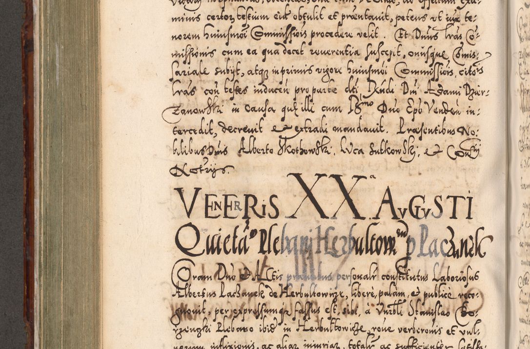 Zdjęcie nr 581 dla obiektu archiwalnego: Illistrissimo et revedissimo in Christo Patre Domino Domino Georgio Rzadziwił Miserone Divina Sacrostae R. E. Tituli S. Sixti Presbitero Cardinali Duce in Olyka et Niesswiesz ad Gubernacula Ecclessiae Cracoviensis cuius administratorialem a Sancta Sede Apostolica obtinverat feliciter sedente. Acta actorum, causarum, sententiarum tam deffinitivarum quam interloquutoriarum decretorum, obligationum, quietationum, recognitionum, constitutionum procuratorum etc. coram Reverendo Domino Stanislao Crassinskz de Crasne Archidiacono Cracoviensis, Scholastico Gnesnesis, Custode Plocensis etc. Vicario et Officiali Generali Cracoviensi in Ano Domini Millesimo Quingentesimo Nonagesimo Primo cuius indictio quarta pontificatus SS. Domini Nostri Gregorii XIIII Anno I psius prio feliciter incipiut
