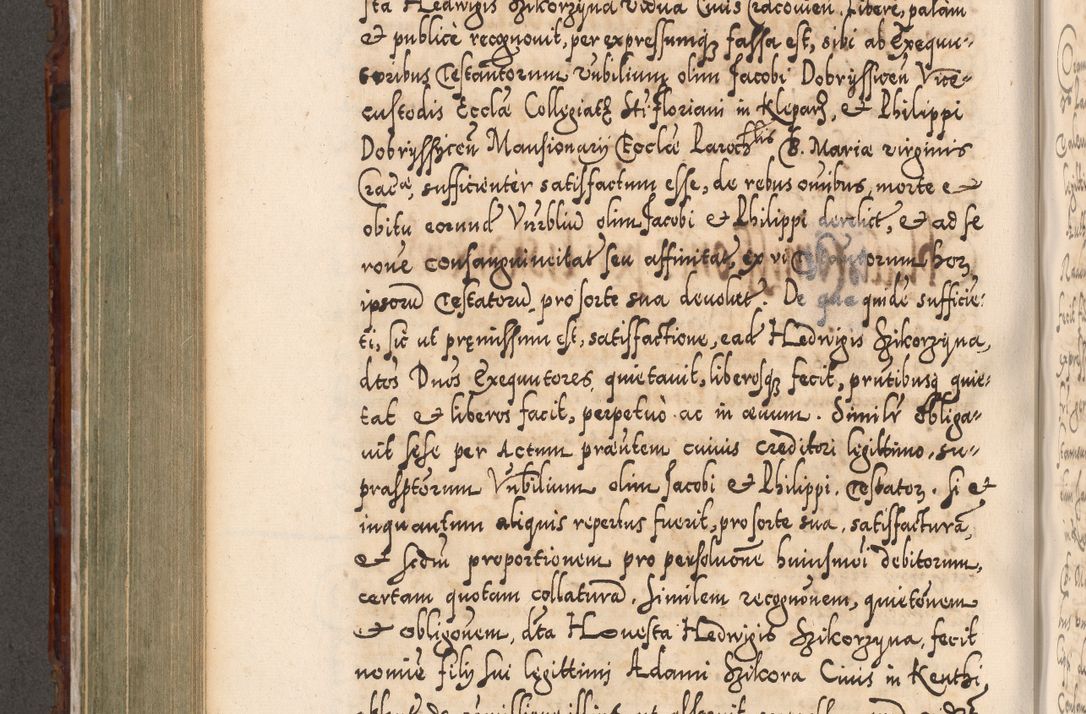 Zdjęcie nr 569 dla obiektu archiwalnego: Illistrissimo et revedissimo in Christo Patre Domino Domino Georgio Rzadziwił Miserone Divina Sacrostae R. E. Tituli S. Sixti Presbitero Cardinali Duce in Olyka et Niesswiesz ad Gubernacula Ecclessiae Cracoviensis cuius administratorialem a Sancta Sede Apostolica obtinverat feliciter sedente. Acta actorum, causarum, sententiarum tam deffinitivarum quam interloquutoriarum decretorum, obligationum, quietationum, recognitionum, constitutionum procuratorum etc. coram Reverendo Domino Stanislao Crassinskz de Crasne Archidiacono Cracoviensis, Scholastico Gnesnesis, Custode Plocensis etc. Vicario et Officiali Generali Cracoviensi in Ano Domini Millesimo Quingentesimo Nonagesimo Primo cuius indictio quarta pontificatus SS. Domini Nostri Gregorii XIIII Anno I psius prio feliciter incipiut