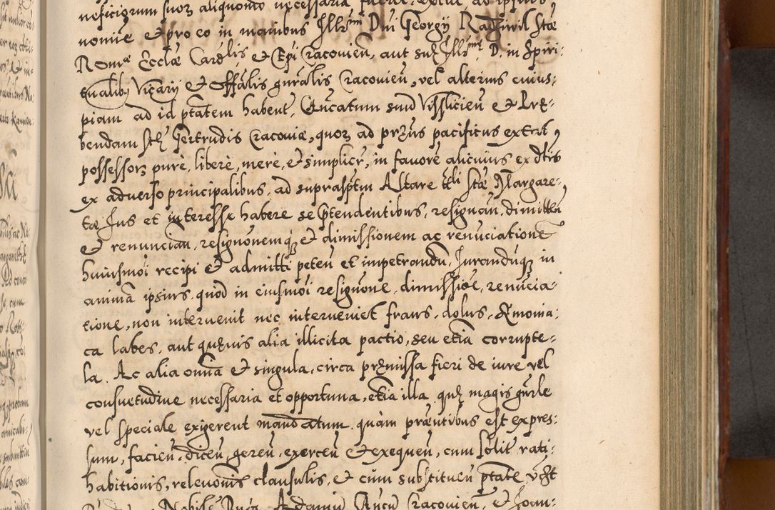 Zdjęcie nr 556 dla obiektu archiwalnego: Illistrissimo et revedissimo in Christo Patre Domino Domino Georgio Rzadziwił Miserone Divina Sacrostae R. E. Tituli S. Sixti Presbitero Cardinali Duce in Olyka et Niesswiesz ad Gubernacula Ecclessiae Cracoviensis cuius administratorialem a Sancta Sede Apostolica obtinverat feliciter sedente. Acta actorum, causarum, sententiarum tam deffinitivarum quam interloquutoriarum decretorum, obligationum, quietationum, recognitionum, constitutionum procuratorum etc. coram Reverendo Domino Stanislao Crassinskz de Crasne Archidiacono Cracoviensis, Scholastico Gnesnesis, Custode Plocensis etc. Vicario et Officiali Generali Cracoviensi in Ano Domini Millesimo Quingentesimo Nonagesimo Primo cuius indictio quarta pontificatus SS. Domini Nostri Gregorii XIIII Anno I psius prio feliciter incipiut