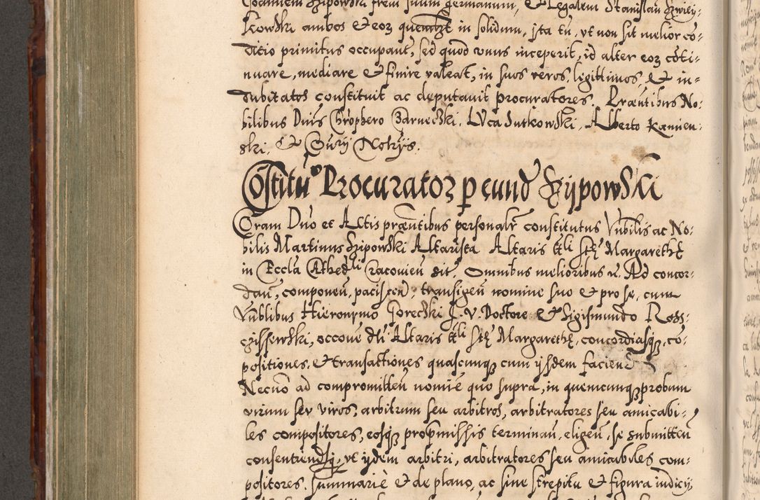 Zdjęcie nr 555 dla obiektu archiwalnego: Illistrissimo et revedissimo in Christo Patre Domino Domino Georgio Rzadziwił Miserone Divina Sacrostae R. E. Tituli S. Sixti Presbitero Cardinali Duce in Olyka et Niesswiesz ad Gubernacula Ecclessiae Cracoviensis cuius administratorialem a Sancta Sede Apostolica obtinverat feliciter sedente. Acta actorum, causarum, sententiarum tam deffinitivarum quam interloquutoriarum decretorum, obligationum, quietationum, recognitionum, constitutionum procuratorum etc. coram Reverendo Domino Stanislao Crassinskz de Crasne Archidiacono Cracoviensis, Scholastico Gnesnesis, Custode Plocensis etc. Vicario et Officiali Generali Cracoviensi in Ano Domini Millesimo Quingentesimo Nonagesimo Primo cuius indictio quarta pontificatus SS. Domini Nostri Gregorii XIIII Anno I psius prio feliciter incipiut