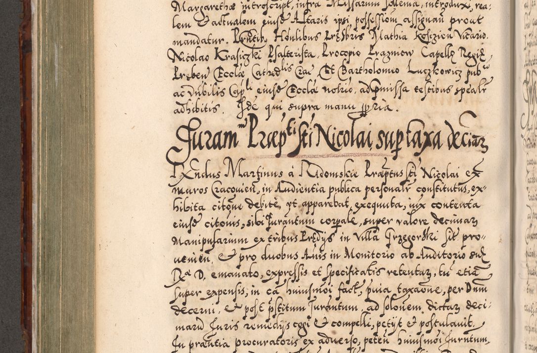 Zdjęcie nr 537 dla obiektu archiwalnego: Illistrissimo et revedissimo in Christo Patre Domino Domino Georgio Rzadziwił Miserone Divina Sacrostae R. E. Tituli S. Sixti Presbitero Cardinali Duce in Olyka et Niesswiesz ad Gubernacula Ecclessiae Cracoviensis cuius administratorialem a Sancta Sede Apostolica obtinverat feliciter sedente. Acta actorum, causarum, sententiarum tam deffinitivarum quam interloquutoriarum decretorum, obligationum, quietationum, recognitionum, constitutionum procuratorum etc. coram Reverendo Domino Stanislao Crassinskz de Crasne Archidiacono Cracoviensis, Scholastico Gnesnesis, Custode Plocensis etc. Vicario et Officiali Generali Cracoviensi in Ano Domini Millesimo Quingentesimo Nonagesimo Primo cuius indictio quarta pontificatus SS. Domini Nostri Gregorii XIIII Anno I psius prio feliciter incipiut