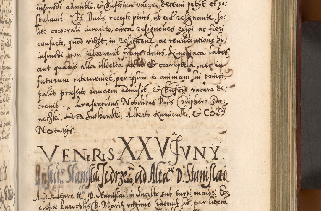 Zdjęcie nr 522 dla obiektu archiwalnego: Illistrissimo et revedissimo in Christo Patre Domino Domino Georgio Rzadziwił Miserone Divina Sacrostae R. E. Tituli S. Sixti Presbitero Cardinali Duce in Olyka et Niesswiesz ad Gubernacula Ecclessiae Cracoviensis cuius administratorialem a Sancta Sede Apostolica obtinverat feliciter sedente. Acta actorum, causarum, sententiarum tam deffinitivarum quam interloquutoriarum decretorum, obligationum, quietationum, recognitionum, constitutionum procuratorum etc. coram Reverendo Domino Stanislao Crassinskz de Crasne Archidiacono Cracoviensis, Scholastico Gnesnesis, Custode Plocensis etc. Vicario et Officiali Generali Cracoviensi in Ano Domini Millesimo Quingentesimo Nonagesimo Primo cuius indictio quarta pontificatus SS. Domini Nostri Gregorii XIIII Anno I psius prio feliciter incipiut