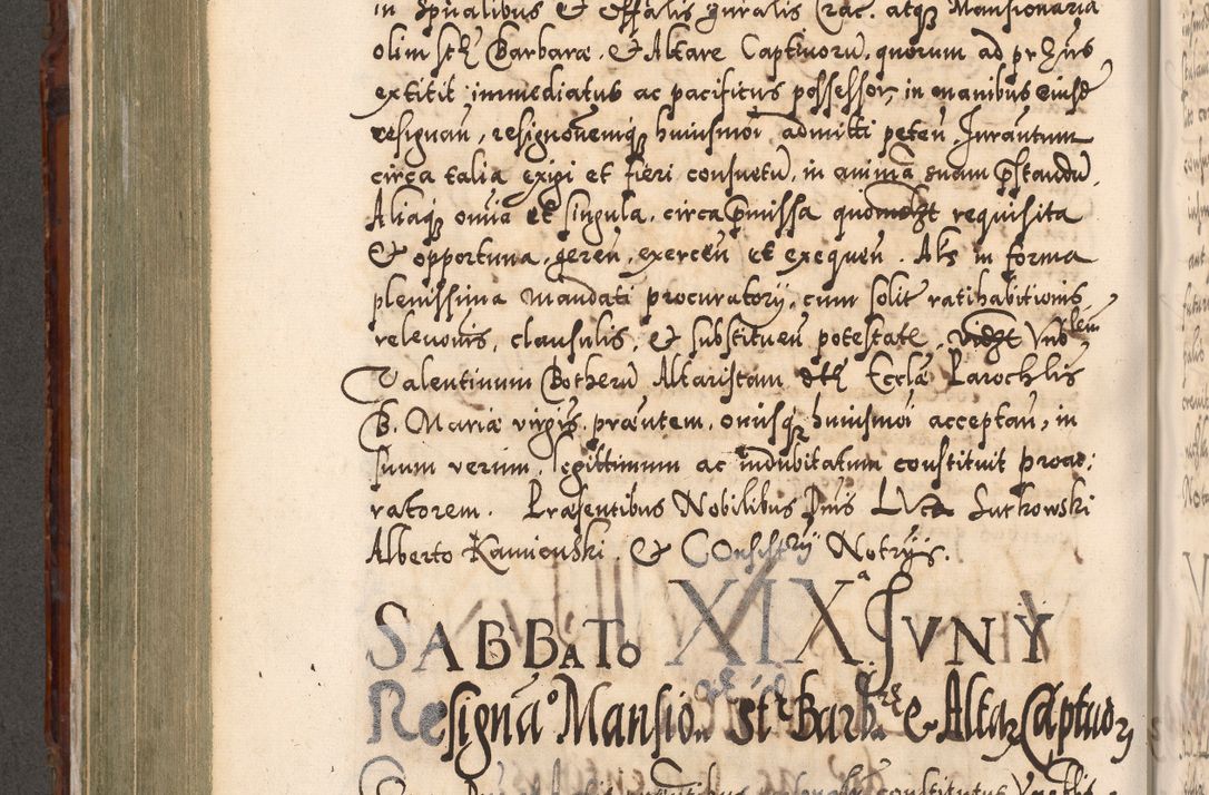 Zdjęcie nr 521 dla obiektu archiwalnego: Illistrissimo et revedissimo in Christo Patre Domino Domino Georgio Rzadziwił Miserone Divina Sacrostae R. E. Tituli S. Sixti Presbitero Cardinali Duce in Olyka et Niesswiesz ad Gubernacula Ecclessiae Cracoviensis cuius administratorialem a Sancta Sede Apostolica obtinverat feliciter sedente. Acta actorum, causarum, sententiarum tam deffinitivarum quam interloquutoriarum decretorum, obligationum, quietationum, recognitionum, constitutionum procuratorum etc. coram Reverendo Domino Stanislao Crassinskz de Crasne Archidiacono Cracoviensis, Scholastico Gnesnesis, Custode Plocensis etc. Vicario et Officiali Generali Cracoviensi in Ano Domini Millesimo Quingentesimo Nonagesimo Primo cuius indictio quarta pontificatus SS. Domini Nostri Gregorii XIIII Anno I psius prio feliciter incipiut