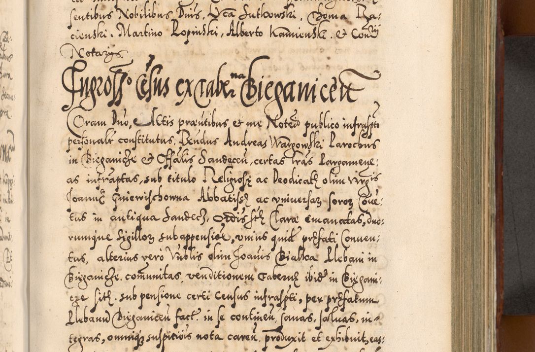 Zdjęcie nr 502 dla obiektu archiwalnego: Illistrissimo et revedissimo in Christo Patre Domino Domino Georgio Rzadziwił Miserone Divina Sacrostae R. E. Tituli S. Sixti Presbitero Cardinali Duce in Olyka et Niesswiesz ad Gubernacula Ecclessiae Cracoviensis cuius administratorialem a Sancta Sede Apostolica obtinverat feliciter sedente. Acta actorum, causarum, sententiarum tam deffinitivarum quam interloquutoriarum decretorum, obligationum, quietationum, recognitionum, constitutionum procuratorum etc. coram Reverendo Domino Stanislao Crassinskz de Crasne Archidiacono Cracoviensis, Scholastico Gnesnesis, Custode Plocensis etc. Vicario et Officiali Generali Cracoviensi in Ano Domini Millesimo Quingentesimo Nonagesimo Primo cuius indictio quarta pontificatus SS. Domini Nostri Gregorii XIIII Anno I psius prio feliciter incipiut