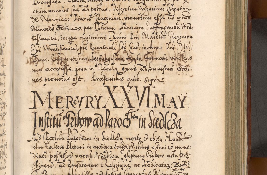 Zdjęcie nr 492 dla obiektu archiwalnego: Illistrissimo et revedissimo in Christo Patre Domino Domino Georgio Rzadziwił Miserone Divina Sacrostae R. E. Tituli S. Sixti Presbitero Cardinali Duce in Olyka et Niesswiesz ad Gubernacula Ecclessiae Cracoviensis cuius administratorialem a Sancta Sede Apostolica obtinverat feliciter sedente. Acta actorum, causarum, sententiarum tam deffinitivarum quam interloquutoriarum decretorum, obligationum, quietationum, recognitionum, constitutionum procuratorum etc. coram Reverendo Domino Stanislao Crassinskz de Crasne Archidiacono Cracoviensis, Scholastico Gnesnesis, Custode Plocensis etc. Vicario et Officiali Generali Cracoviensi in Ano Domini Millesimo Quingentesimo Nonagesimo Primo cuius indictio quarta pontificatus SS. Domini Nostri Gregorii XIIII Anno I psius prio feliciter incipiut