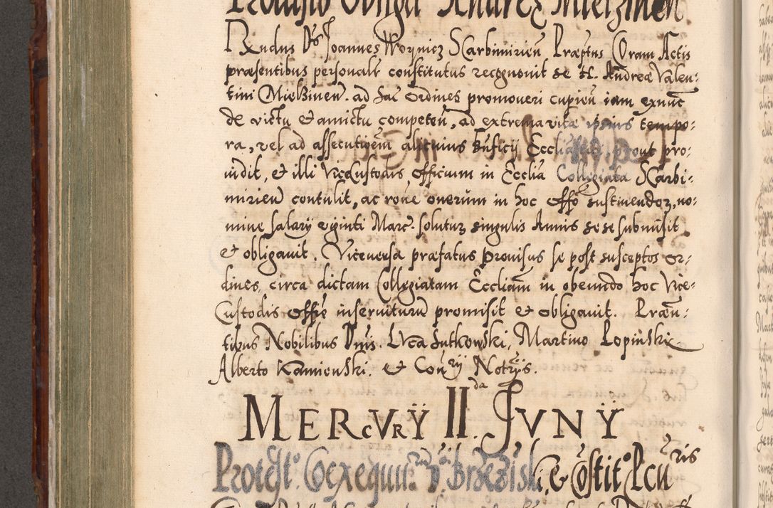 Zdjęcie nr 499 dla obiektu archiwalnego: Illistrissimo et revedissimo in Christo Patre Domino Domino Georgio Rzadziwił Miserone Divina Sacrostae R. E. Tituli S. Sixti Presbitero Cardinali Duce in Olyka et Niesswiesz ad Gubernacula Ecclessiae Cracoviensis cuius administratorialem a Sancta Sede Apostolica obtinverat feliciter sedente. Acta actorum, causarum, sententiarum tam deffinitivarum quam interloquutoriarum decretorum, obligationum, quietationum, recognitionum, constitutionum procuratorum etc. coram Reverendo Domino Stanislao Crassinskz de Crasne Archidiacono Cracoviensis, Scholastico Gnesnesis, Custode Plocensis etc. Vicario et Officiali Generali Cracoviensi in Ano Domini Millesimo Quingentesimo Nonagesimo Primo cuius indictio quarta pontificatus SS. Domini Nostri Gregorii XIIII Anno I psius prio feliciter incipiut