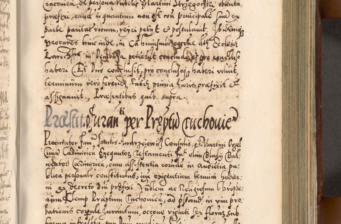 Zdjęcie nr 446 dla obiektu archiwalnego: Illistrissimo et revedissimo in Christo Patre Domino Domino Georgio Rzadziwił Miserone Divina Sacrostae R. E. Tituli S. Sixti Presbitero Cardinali Duce in Olyka et Niesswiesz ad Gubernacula Ecclessiae Cracoviensis cuius administratorialem a Sancta Sede Apostolica obtinverat feliciter sedente. Acta actorum, causarum, sententiarum tam deffinitivarum quam interloquutoriarum decretorum, obligationum, quietationum, recognitionum, constitutionum procuratorum etc. coram Reverendo Domino Stanislao Crassinskz de Crasne Archidiacono Cracoviensis, Scholastico Gnesnesis, Custode Plocensis etc. Vicario et Officiali Generali Cracoviensi in Ano Domini Millesimo Quingentesimo Nonagesimo Primo cuius indictio quarta pontificatus SS. Domini Nostri Gregorii XIIII Anno I psius prio feliciter incipiut