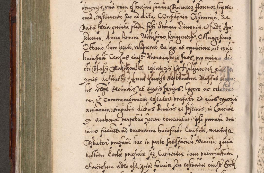 Zdjęcie nr 439 dla obiektu archiwalnego: Illistrissimo et revedissimo in Christo Patre Domino Domino Georgio Rzadziwił Miserone Divina Sacrostae R. E. Tituli S. Sixti Presbitero Cardinali Duce in Olyka et Niesswiesz ad Gubernacula Ecclessiae Cracoviensis cuius administratorialem a Sancta Sede Apostolica obtinverat feliciter sedente. Acta actorum, causarum, sententiarum tam deffinitivarum quam interloquutoriarum decretorum, obligationum, quietationum, recognitionum, constitutionum procuratorum etc. coram Reverendo Domino Stanislao Crassinskz de Crasne Archidiacono Cracoviensis, Scholastico Gnesnesis, Custode Plocensis etc. Vicario et Officiali Generali Cracoviensi in Ano Domini Millesimo Quingentesimo Nonagesimo Primo cuius indictio quarta pontificatus SS. Domini Nostri Gregorii XIIII Anno I psius prio feliciter incipiut