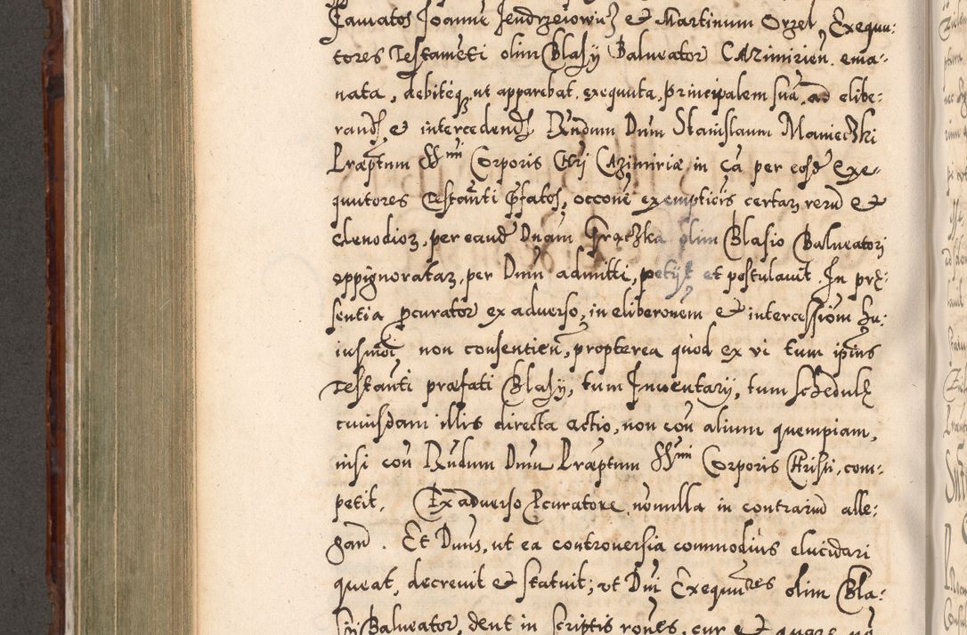 Zdjęcie nr 609 dla obiektu archiwalnego: Illistrissimo et revedissimo in Christo Patre Domino Domino Georgio Rzadziwił Miserone Divina Sacrostae R. E. Tituli S. Sixti Presbitero Cardinali Duce in Olyka et Niesswiesz ad Gubernacula Ecclessiae Cracoviensis cuius administratorialem a Sancta Sede Apostolica obtinverat feliciter sedente. Acta actorum, causarum, sententiarum tam deffinitivarum quam interloquutoriarum decretorum, obligationum, quietationum, recognitionum, constitutionum procuratorum etc. coram Reverendo Domino Stanislao Crassinskz de Crasne Archidiacono Cracoviensis, Scholastico Gnesnesis, Custode Plocensis etc. Vicario et Officiali Generali Cracoviensi in Ano Domini Millesimo Quingentesimo Nonagesimo Primo cuius indictio quarta pontificatus SS. Domini Nostri Gregorii XIIII Anno I psius prio feliciter incipiut