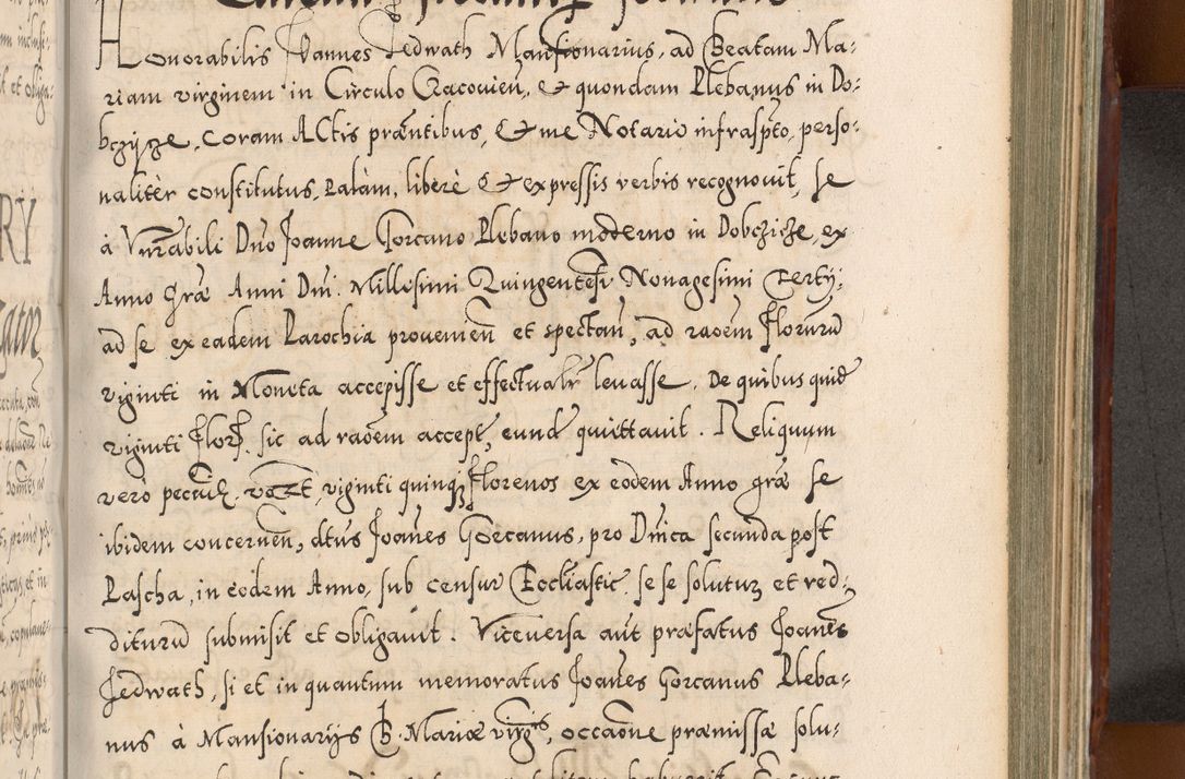 Zdjęcie nr 802 dla obiektu archiwalnego: Illistrissimo et revedissimo in Christo Patre Domino Domino Georgio Rzadziwił Miserone Divina Sacrostae R. E. Tituli S. Sixti Presbitero Cardinali Duce in Olyka et Niesswiesz ad Gubernacula Ecclessiae Cracoviensis cuius administratorialem a Sancta Sede Apostolica obtinverat feliciter sedente. Acta actorum, causarum, sententiarum tam deffinitivarum quam interloquutoriarum decretorum, obligationum, quietationum, recognitionum, constitutionum procuratorum etc. coram Reverendo Domino Stanislao Crassinskz de Crasne Archidiacono Cracoviensis, Scholastico Gnesnesis, Custode Plocensis etc. Vicario et Officiali Generali Cracoviensi in Ano Domini Millesimo Quingentesimo Nonagesimo Primo cuius indictio quarta pontificatus SS. Domini Nostri Gregorii XIIII Anno I psius prio feliciter incipiut