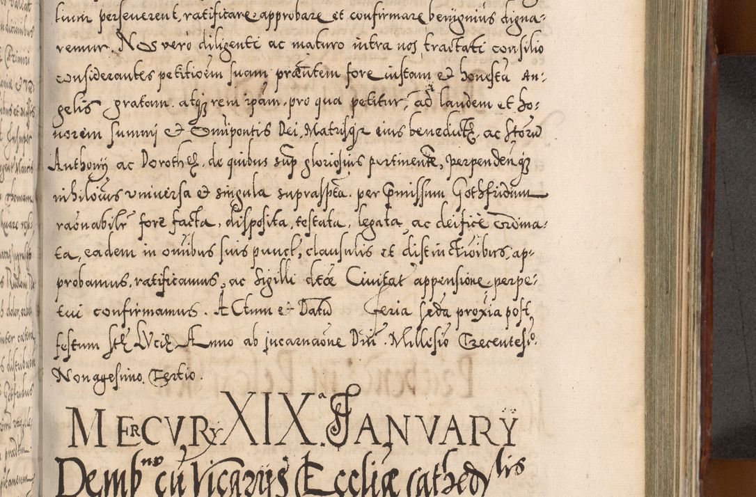 Zdjęcie nr 778 dla obiektu archiwalnego: Illistrissimo et revedissimo in Christo Patre Domino Domino Georgio Rzadziwił Miserone Divina Sacrostae R. E. Tituli S. Sixti Presbitero Cardinali Duce in Olyka et Niesswiesz ad Gubernacula Ecclessiae Cracoviensis cuius administratorialem a Sancta Sede Apostolica obtinverat feliciter sedente. Acta actorum, causarum, sententiarum tam deffinitivarum quam interloquutoriarum decretorum, obligationum, quietationum, recognitionum, constitutionum procuratorum etc. coram Reverendo Domino Stanislao Crassinskz de Crasne Archidiacono Cracoviensis, Scholastico Gnesnesis, Custode Plocensis etc. Vicario et Officiali Generali Cracoviensi in Ano Domini Millesimo Quingentesimo Nonagesimo Primo cuius indictio quarta pontificatus SS. Domini Nostri Gregorii XIIII Anno I psius prio feliciter incipiut