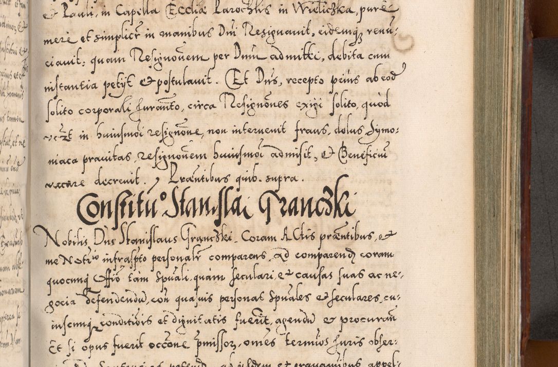 Zdjęcie nr 748 dla obiektu archiwalnego: Illistrissimo et revedissimo in Christo Patre Domino Domino Georgio Rzadziwił Miserone Divina Sacrostae R. E. Tituli S. Sixti Presbitero Cardinali Duce in Olyka et Niesswiesz ad Gubernacula Ecclessiae Cracoviensis cuius administratorialem a Sancta Sede Apostolica obtinverat feliciter sedente. Acta actorum, causarum, sententiarum tam deffinitivarum quam interloquutoriarum decretorum, obligationum, quietationum, recognitionum, constitutionum procuratorum etc. coram Reverendo Domino Stanislao Crassinskz de Crasne Archidiacono Cracoviensis, Scholastico Gnesnesis, Custode Plocensis etc. Vicario et Officiali Generali Cracoviensi in Ano Domini Millesimo Quingentesimo Nonagesimo Primo cuius indictio quarta pontificatus SS. Domini Nostri Gregorii XIIII Anno I psius prio feliciter incipiut