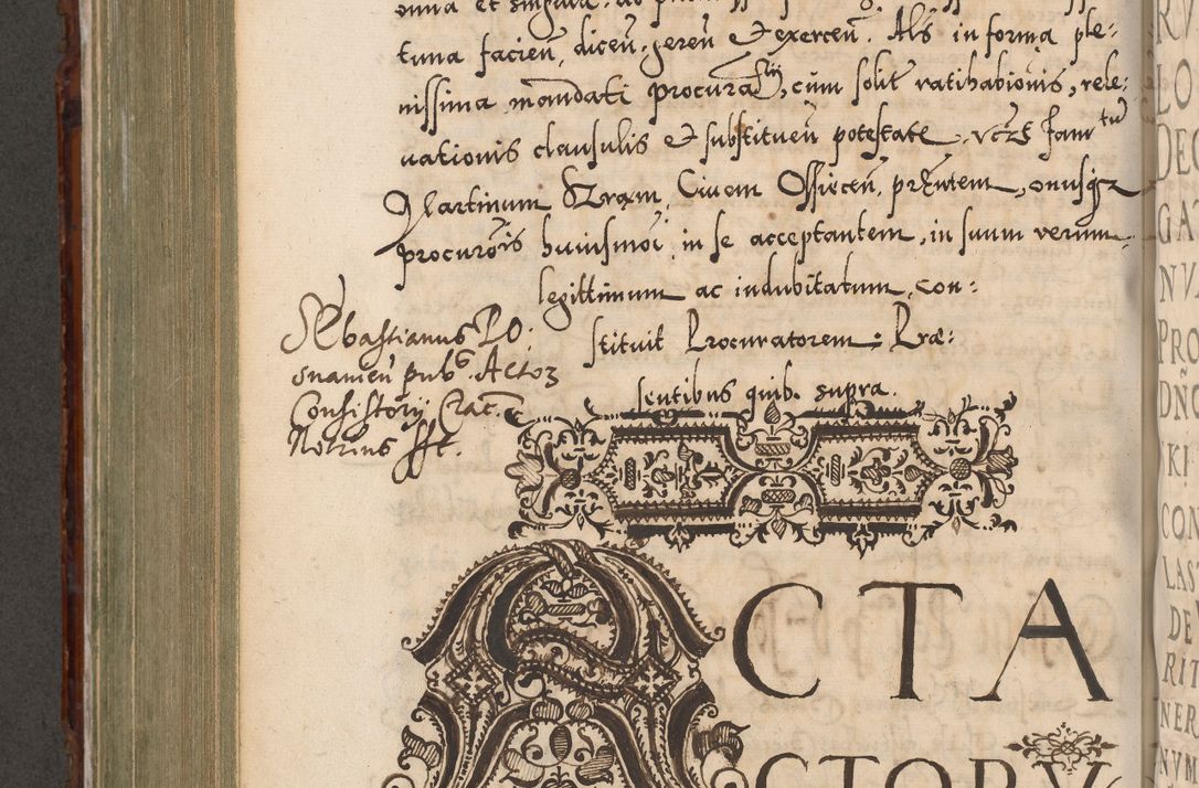 Zdjęcie nr 741 dla obiektu archiwalnego: Illistrissimo et revedissimo in Christo Patre Domino Domino Georgio Rzadziwił Miserone Divina Sacrostae R. E. Tituli S. Sixti Presbitero Cardinali Duce in Olyka et Niesswiesz ad Gubernacula Ecclessiae Cracoviensis cuius administratorialem a Sancta Sede Apostolica obtinverat feliciter sedente. Acta actorum, causarum, sententiarum tam deffinitivarum quam interloquutoriarum decretorum, obligationum, quietationum, recognitionum, constitutionum procuratorum etc. coram Reverendo Domino Stanislao Crassinskz de Crasne Archidiacono Cracoviensis, Scholastico Gnesnesis, Custode Plocensis etc. Vicario et Officiali Generali Cracoviensi in Ano Domini Millesimo Quingentesimo Nonagesimo Primo cuius indictio quarta pontificatus SS. Domini Nostri Gregorii XIIII Anno I psius prio feliciter incipiut