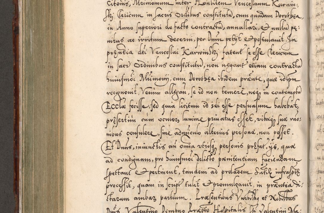 Zdjęcie nr 725 dla obiektu archiwalnego: Illistrissimo et revedissimo in Christo Patre Domino Domino Georgio Rzadziwił Miserone Divina Sacrostae R. E. Tituli S. Sixti Presbitero Cardinali Duce in Olyka et Niesswiesz ad Gubernacula Ecclessiae Cracoviensis cuius administratorialem a Sancta Sede Apostolica obtinverat feliciter sedente. Acta actorum, causarum, sententiarum tam deffinitivarum quam interloquutoriarum decretorum, obligationum, quietationum, recognitionum, constitutionum procuratorum etc. coram Reverendo Domino Stanislao Crassinskz de Crasne Archidiacono Cracoviensis, Scholastico Gnesnesis, Custode Plocensis etc. Vicario et Officiali Generali Cracoviensi in Ano Domini Millesimo Quingentesimo Nonagesimo Primo cuius indictio quarta pontificatus SS. Domini Nostri Gregorii XIIII Anno I psius prio feliciter incipiut