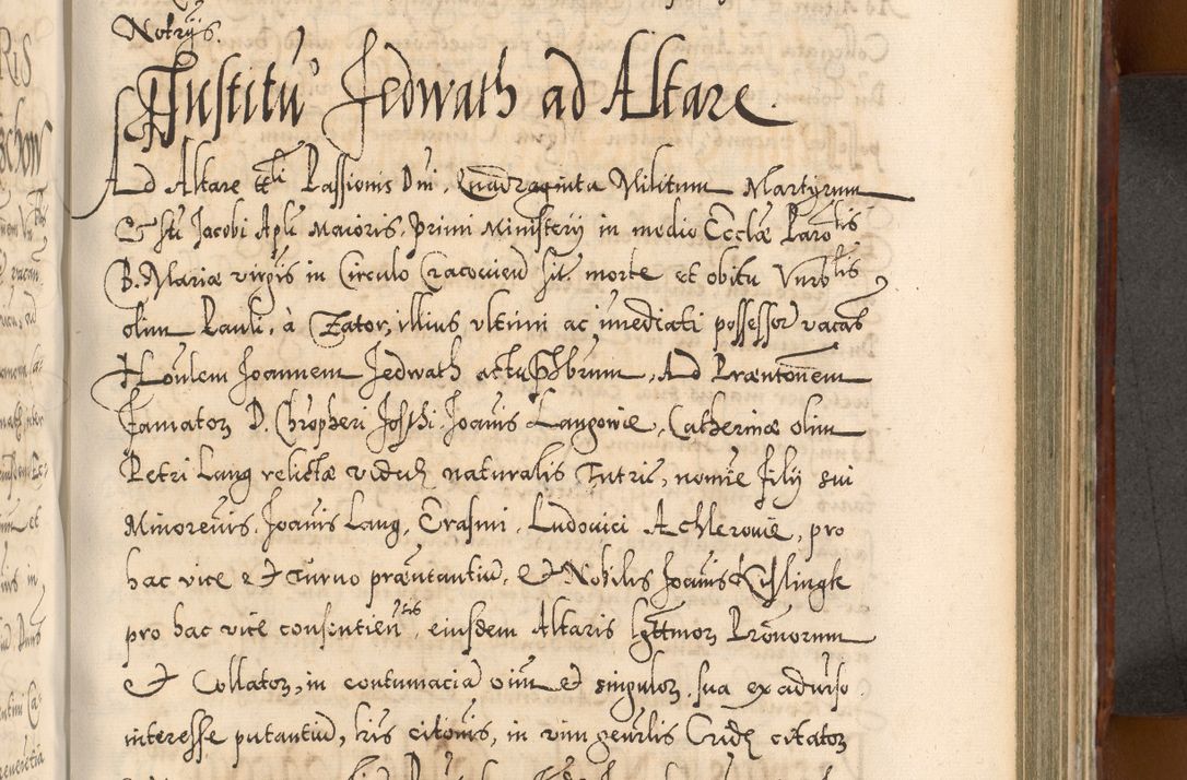 Zdjęcie nr 712 dla obiektu archiwalnego: Illistrissimo et revedissimo in Christo Patre Domino Domino Georgio Rzadziwił Miserone Divina Sacrostae R. E. Tituli S. Sixti Presbitero Cardinali Duce in Olyka et Niesswiesz ad Gubernacula Ecclessiae Cracoviensis cuius administratorialem a Sancta Sede Apostolica obtinverat feliciter sedente. Acta actorum, causarum, sententiarum tam deffinitivarum quam interloquutoriarum decretorum, obligationum, quietationum, recognitionum, constitutionum procuratorum etc. coram Reverendo Domino Stanislao Crassinskz de Crasne Archidiacono Cracoviensis, Scholastico Gnesnesis, Custode Plocensis etc. Vicario et Officiali Generali Cracoviensi in Ano Domini Millesimo Quingentesimo Nonagesimo Primo cuius indictio quarta pontificatus SS. Domini Nostri Gregorii XIIII Anno I psius prio feliciter incipiut