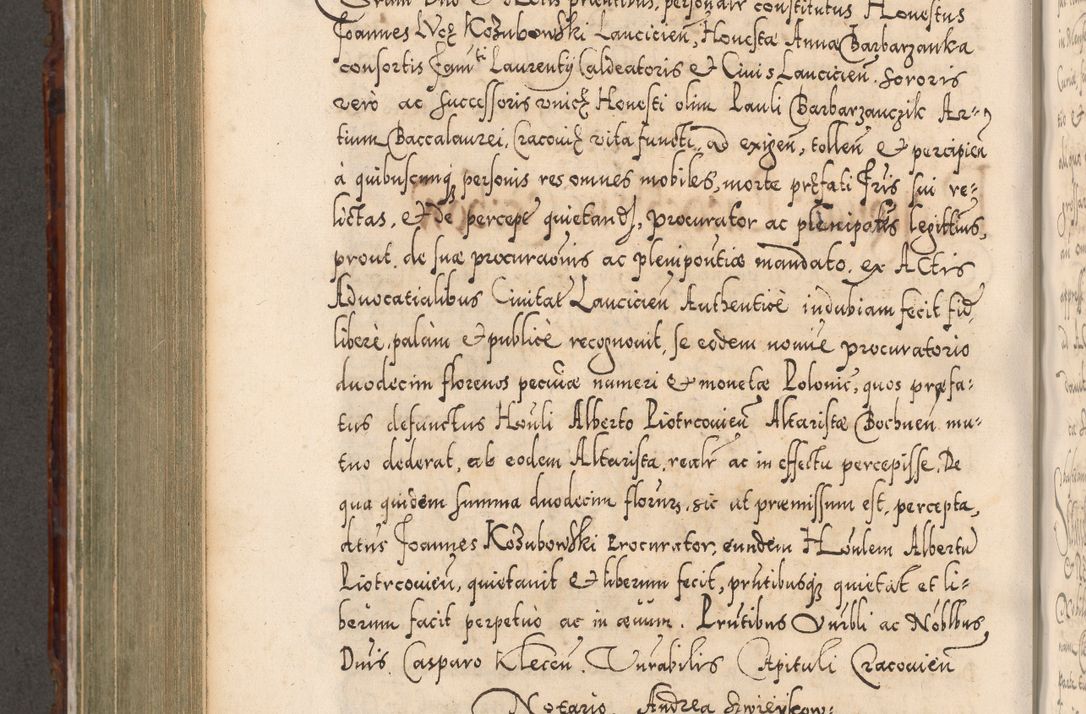 Zdjęcie nr 681 dla obiektu archiwalnego: Illistrissimo et revedissimo in Christo Patre Domino Domino Georgio Rzadziwił Miserone Divina Sacrostae R. E. Tituli S. Sixti Presbitero Cardinali Duce in Olyka et Niesswiesz ad Gubernacula Ecclessiae Cracoviensis cuius administratorialem a Sancta Sede Apostolica obtinverat feliciter sedente. Acta actorum, causarum, sententiarum tam deffinitivarum quam interloquutoriarum decretorum, obligationum, quietationum, recognitionum, constitutionum procuratorum etc. coram Reverendo Domino Stanislao Crassinskz de Crasne Archidiacono Cracoviensis, Scholastico Gnesnesis, Custode Plocensis etc. Vicario et Officiali Generali Cracoviensi in Ano Domini Millesimo Quingentesimo Nonagesimo Primo cuius indictio quarta pontificatus SS. Domini Nostri Gregorii XIIII Anno I psius prio feliciter incipiut