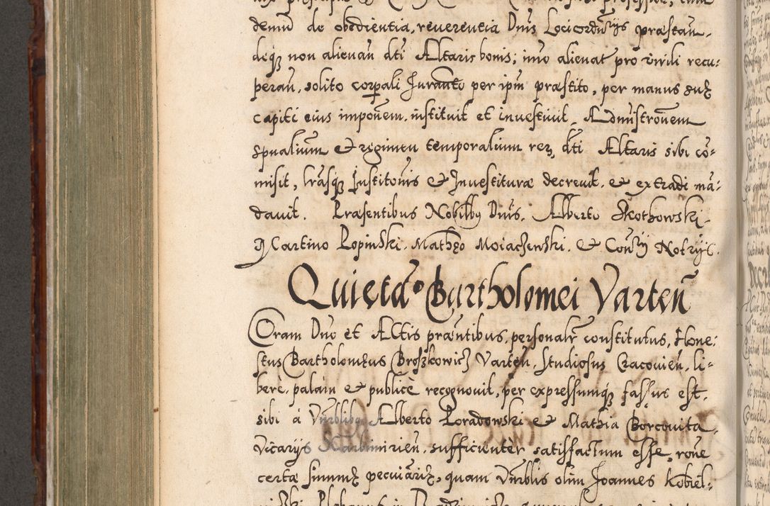 Zdjęcie nr 635 dla obiektu archiwalnego: Illistrissimo et revedissimo in Christo Patre Domino Domino Georgio Rzadziwił Miserone Divina Sacrostae R. E. Tituli S. Sixti Presbitero Cardinali Duce in Olyka et Niesswiesz ad Gubernacula Ecclessiae Cracoviensis cuius administratorialem a Sancta Sede Apostolica obtinverat feliciter sedente. Acta actorum, causarum, sententiarum tam deffinitivarum quam interloquutoriarum decretorum, obligationum, quietationum, recognitionum, constitutionum procuratorum etc. coram Reverendo Domino Stanislao Crassinskz de Crasne Archidiacono Cracoviensis, Scholastico Gnesnesis, Custode Plocensis etc. Vicario et Officiali Generali Cracoviensi in Ano Domini Millesimo Quingentesimo Nonagesimo Primo cuius indictio quarta pontificatus SS. Domini Nostri Gregorii XIIII Anno I psius prio feliciter incipiut