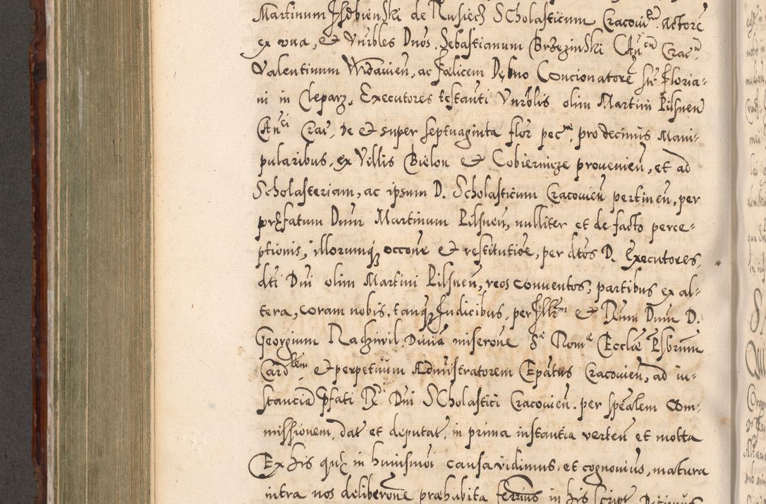 Zdjęcie nr 621 dla obiektu archiwalnego: Illistrissimo et revedissimo in Christo Patre Domino Domino Georgio Rzadziwił Miserone Divina Sacrostae R. E. Tituli S. Sixti Presbitero Cardinali Duce in Olyka et Niesswiesz ad Gubernacula Ecclessiae Cracoviensis cuius administratorialem a Sancta Sede Apostolica obtinverat feliciter sedente. Acta actorum, causarum, sententiarum tam deffinitivarum quam interloquutoriarum decretorum, obligationum, quietationum, recognitionum, constitutionum procuratorum etc. coram Reverendo Domino Stanislao Crassinskz de Crasne Archidiacono Cracoviensis, Scholastico Gnesnesis, Custode Plocensis etc. Vicario et Officiali Generali Cracoviensi in Ano Domini Millesimo Quingentesimo Nonagesimo Primo cuius indictio quarta pontificatus SS. Domini Nostri Gregorii XIIII Anno I psius prio feliciter incipiut