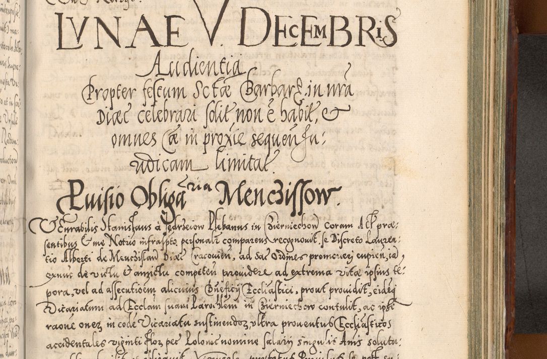 Zdjęcie nr 998 dla obiektu archiwalnego: Illistrissimo et revedissimo in Christo Patre Domino Domino Georgio Rzadziwił Miserone Divina Sacrostae R. E. Tituli S. Sixti Presbitero Cardinali Duce in Olyka et Niesswiesz ad Gubernacula Ecclessiae Cracoviensis cuius administratorialem a Sancta Sede Apostolica obtinverat feliciter sedente. Acta actorum, causarum, sententiarum tam deffinitivarum quam interloquutoriarum decretorum, obligationum, quietationum, recognitionum, constitutionum procuratorum etc. coram Reverendo Domino Stanislao Crassinskz de Crasne Archidiacono Cracoviensis, Scholastico Gnesnesis, Custode Plocensis etc. Vicario et Officiali Generali Cracoviensi in Ano Domini Millesimo Quingentesimo Nonagesimo Primo cuius indictio quarta pontificatus SS. Domini Nostri Gregorii XIIII Anno I psius prio feliciter incipiut