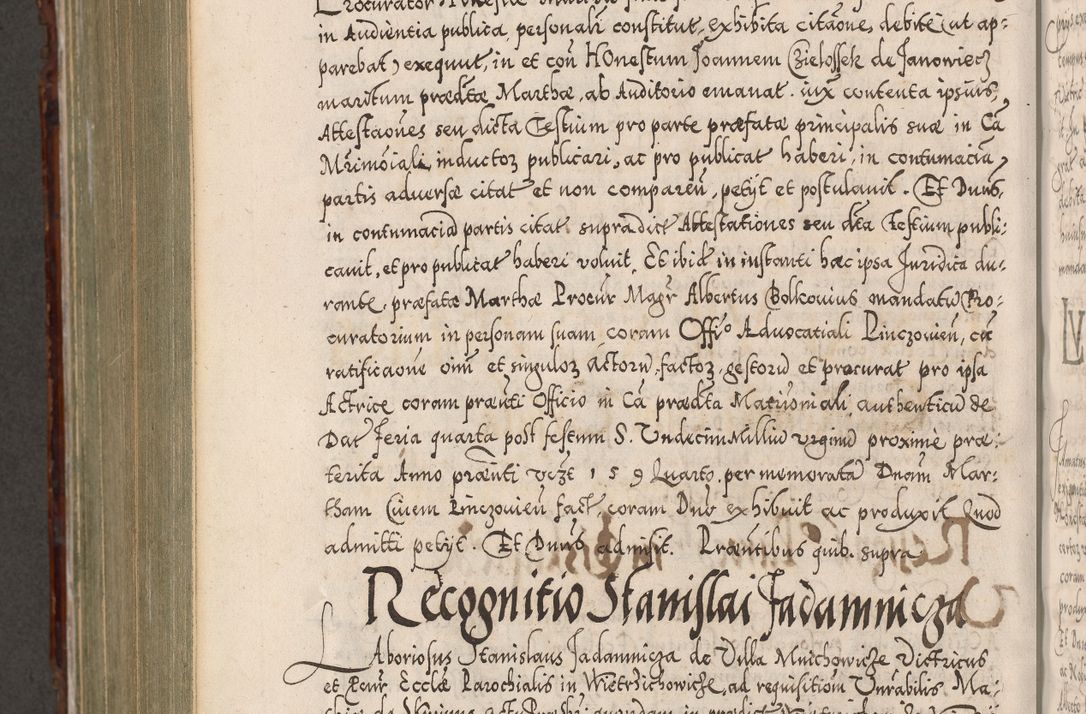 Zdjęcie nr 975 dla obiektu archiwalnego: Illistrissimo et revedissimo in Christo Patre Domino Domino Georgio Rzadziwił Miserone Divina Sacrostae R. E. Tituli S. Sixti Presbitero Cardinali Duce in Olyka et Niesswiesz ad Gubernacula Ecclessiae Cracoviensis cuius administratorialem a Sancta Sede Apostolica obtinverat feliciter sedente. Acta actorum, causarum, sententiarum tam deffinitivarum quam interloquutoriarum decretorum, obligationum, quietationum, recognitionum, constitutionum procuratorum etc. coram Reverendo Domino Stanislao Crassinskz de Crasne Archidiacono Cracoviensis, Scholastico Gnesnesis, Custode Plocensis etc. Vicario et Officiali Generali Cracoviensi in Ano Domini Millesimo Quingentesimo Nonagesimo Primo cuius indictio quarta pontificatus SS. Domini Nostri Gregorii XIIII Anno I psius prio feliciter incipiut