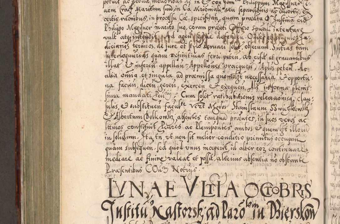 Zdjęcie nr 971 dla obiektu archiwalnego: Illistrissimo et revedissimo in Christo Patre Domino Domino Georgio Rzadziwił Miserone Divina Sacrostae R. E. Tituli S. Sixti Presbitero Cardinali Duce in Olyka et Niesswiesz ad Gubernacula Ecclessiae Cracoviensis cuius administratorialem a Sancta Sede Apostolica obtinverat feliciter sedente. Acta actorum, causarum, sententiarum tam deffinitivarum quam interloquutoriarum decretorum, obligationum, quietationum, recognitionum, constitutionum procuratorum etc. coram Reverendo Domino Stanislao Crassinskz de Crasne Archidiacono Cracoviensis, Scholastico Gnesnesis, Custode Plocensis etc. Vicario et Officiali Generali Cracoviensi in Ano Domini Millesimo Quingentesimo Nonagesimo Primo cuius indictio quarta pontificatus SS. Domini Nostri Gregorii XIIII Anno I psius prio feliciter incipiut