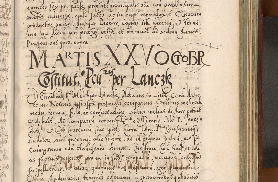 Zdjęcie nr 968 dla obiektu archiwalnego: Illistrissimo et revedissimo in Christo Patre Domino Domino Georgio Rzadziwił Miserone Divina Sacrostae R. E. Tituli S. Sixti Presbitero Cardinali Duce in Olyka et Niesswiesz ad Gubernacula Ecclessiae Cracoviensis cuius administratorialem a Sancta Sede Apostolica obtinverat feliciter sedente. Acta actorum, causarum, sententiarum tam deffinitivarum quam interloquutoriarum decretorum, obligationum, quietationum, recognitionum, constitutionum procuratorum etc. coram Reverendo Domino Stanislao Crassinskz de Crasne Archidiacono Cracoviensis, Scholastico Gnesnesis, Custode Plocensis etc. Vicario et Officiali Generali Cracoviensi in Ano Domini Millesimo Quingentesimo Nonagesimo Primo cuius indictio quarta pontificatus SS. Domini Nostri Gregorii XIIII Anno I psius prio feliciter incipiut